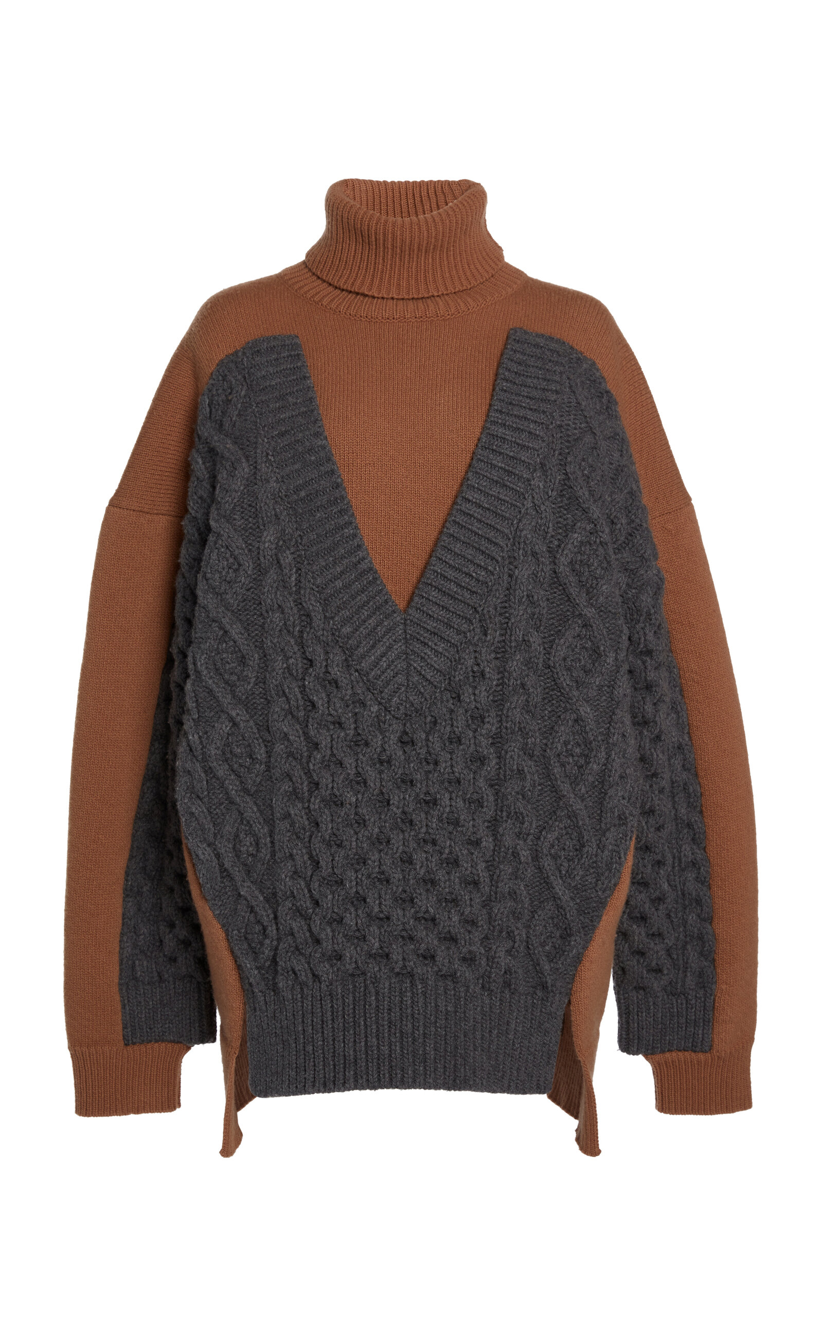 Stella McCartney Paneled Wool Turtleneck Sweater - Multi