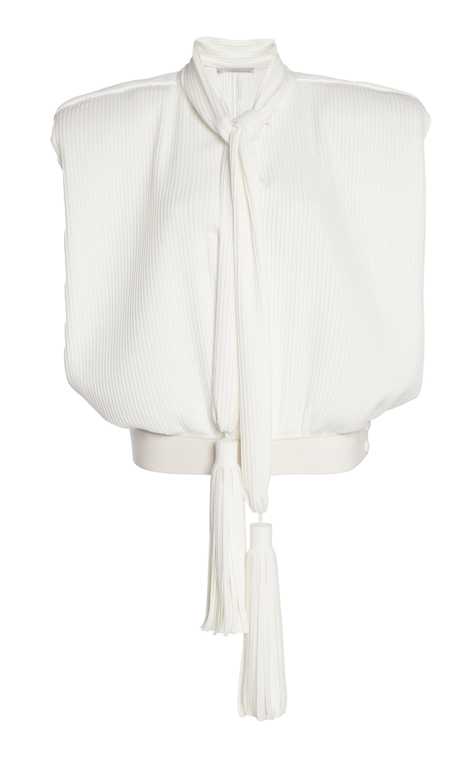 Stella McCartney Tasseled Georgette Sleeveless Top - White - Women's Clothing