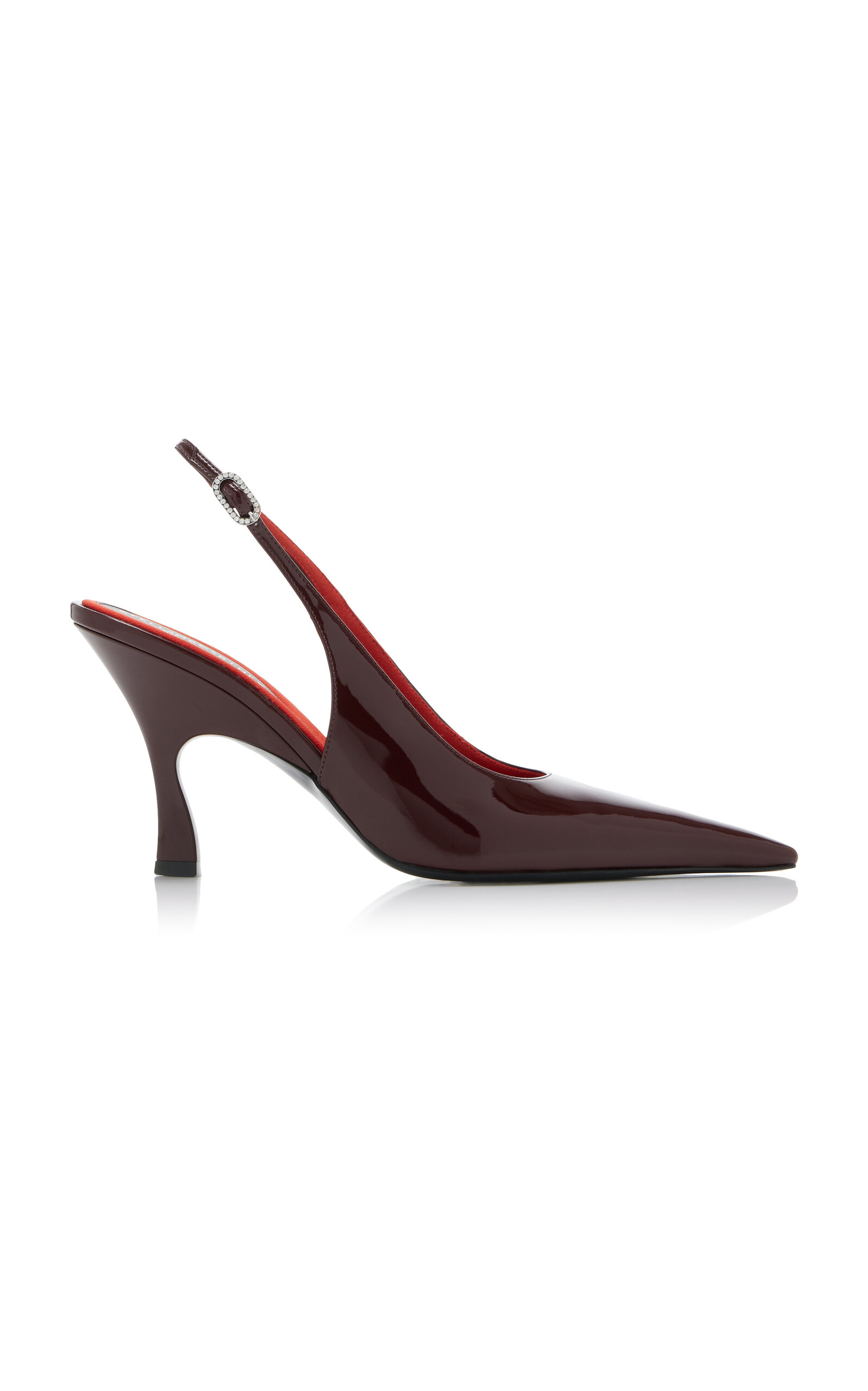Stella Mccartney Elsa Patent Vegan Leather Slingback Pumps In Burgundy