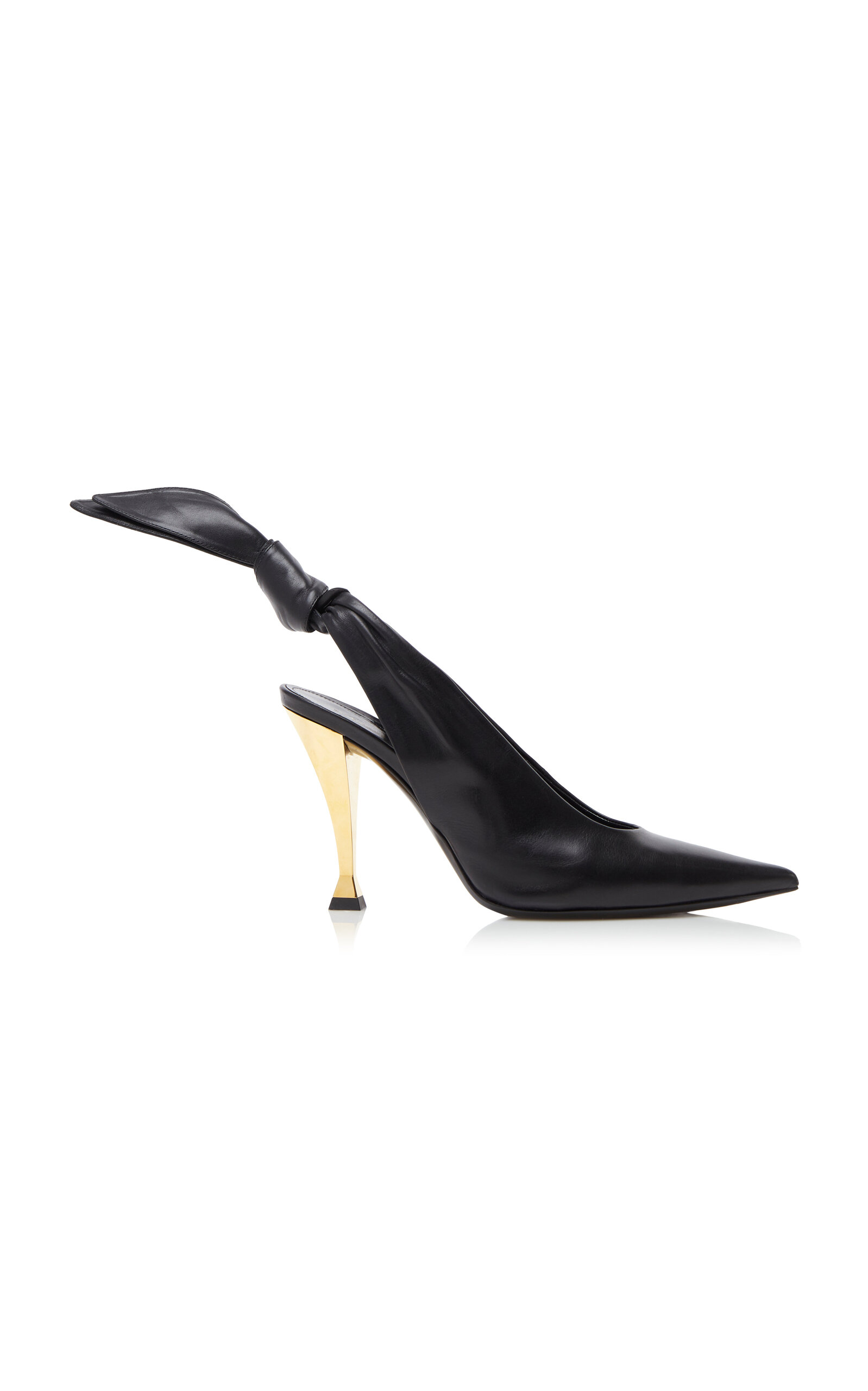 Givenchy Beauw Knotted Leather Slingback Pumps - Black