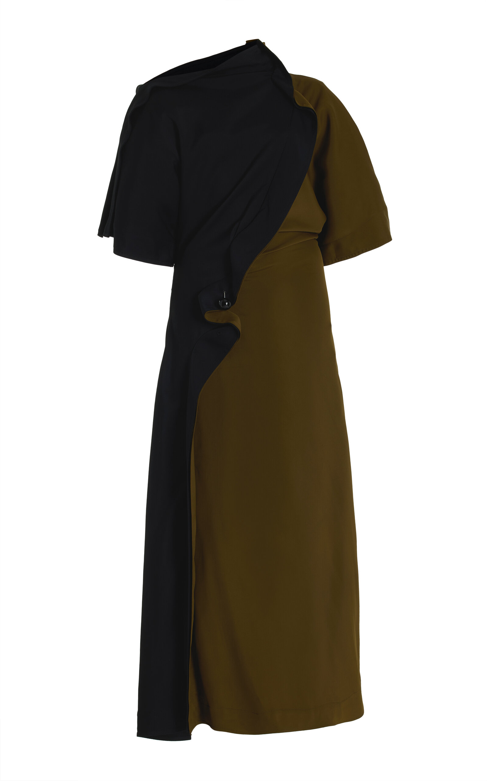 Bottega Veneta Pierced Draped Crepe Midi Dress