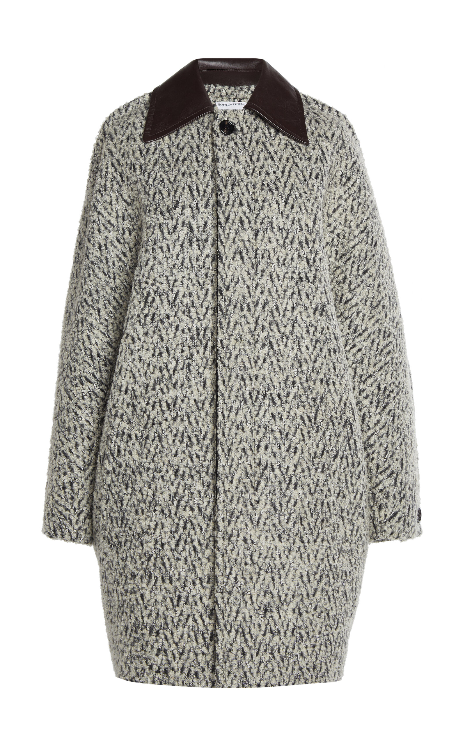 Bottega Veneta Chevron Bouclé Wool-Blend Coat
