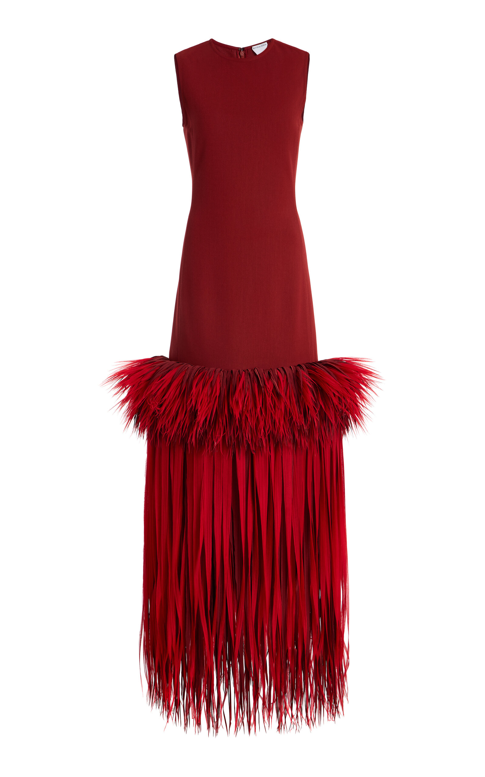 Bottega Veneta Fringed Wool-Blend Crepe Organza Maxi Dress - Women's Clothing