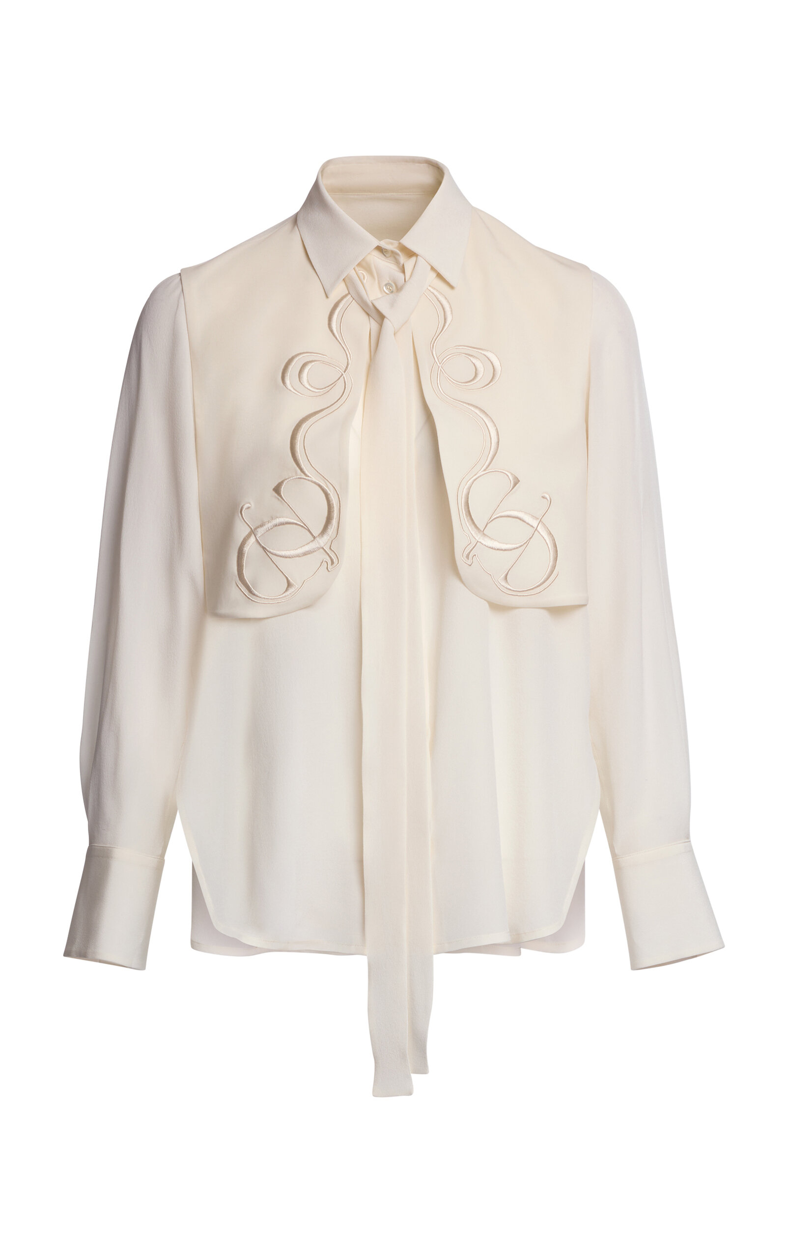 Elie Saab Monogram Touch Cady Cropped Top In White
