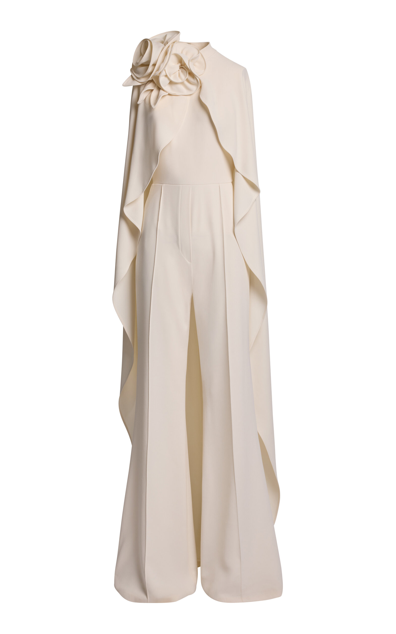 ELIE SAAB CAPE-DETAILED CADY JUMPSUIT