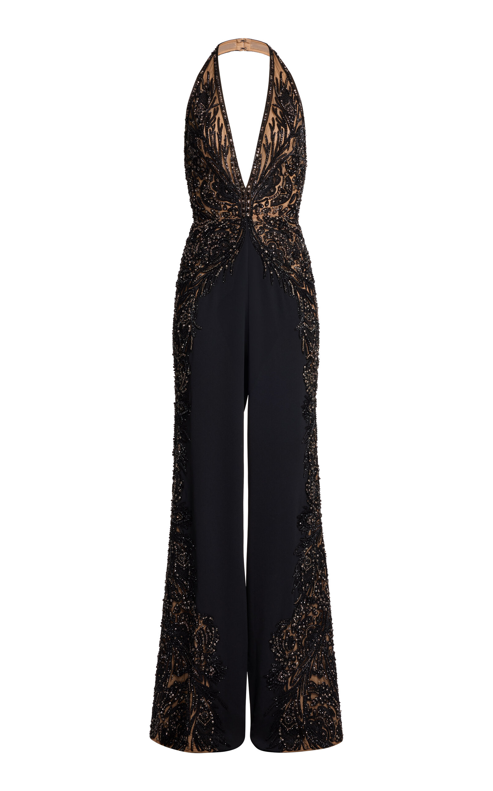 Elie Saab Bead-embellished Jumpsuit In Black