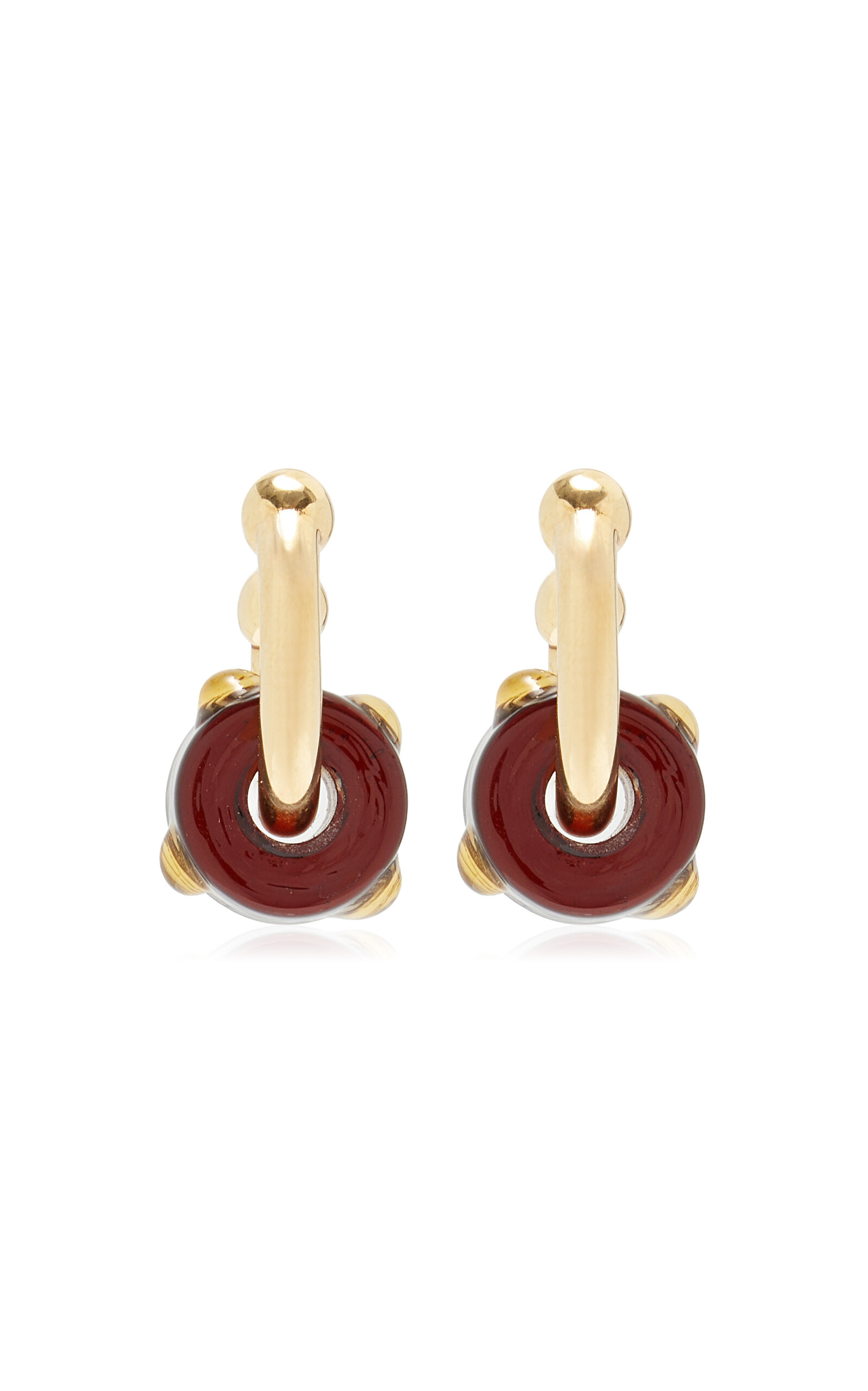 Bottega Veneta 18k Gold-Plated Sterling Silver Glass Earrings - Gold - OS - Moda Operandi