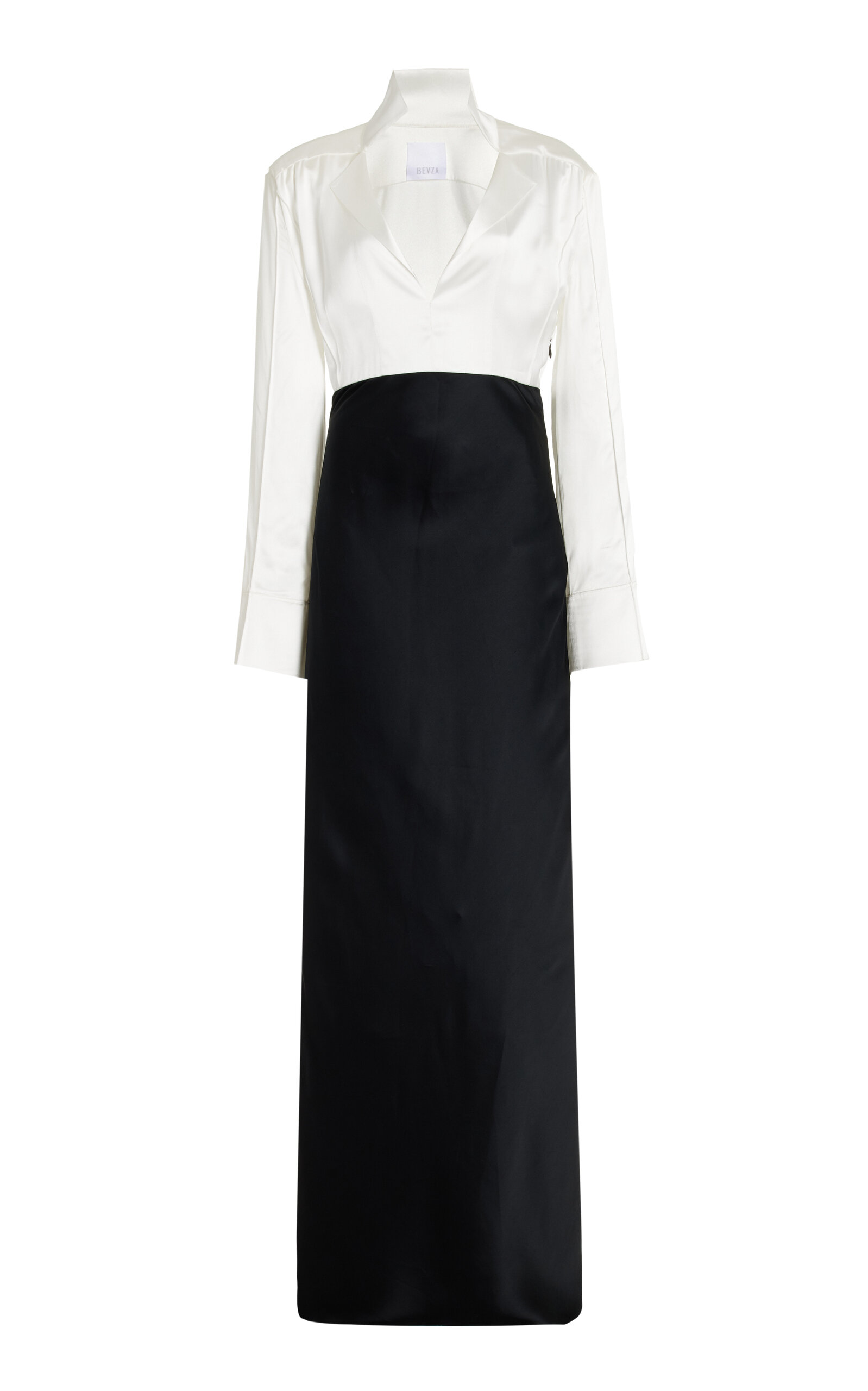 BEVZA Stand-Collar Dress - Black/white