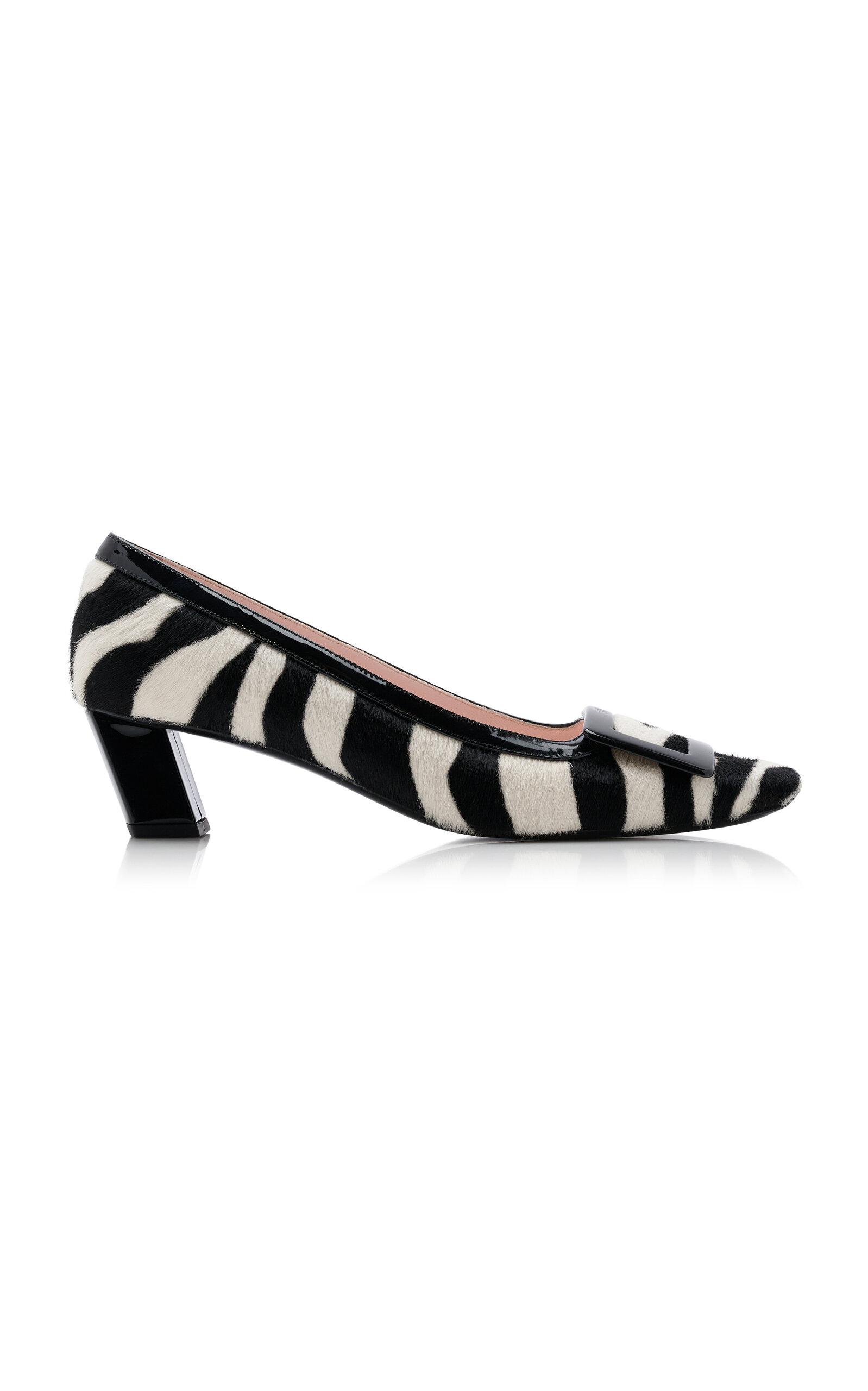 Roger Vivier Belle Vivier Patent Leather-Trimmed Pony Hair Pumps