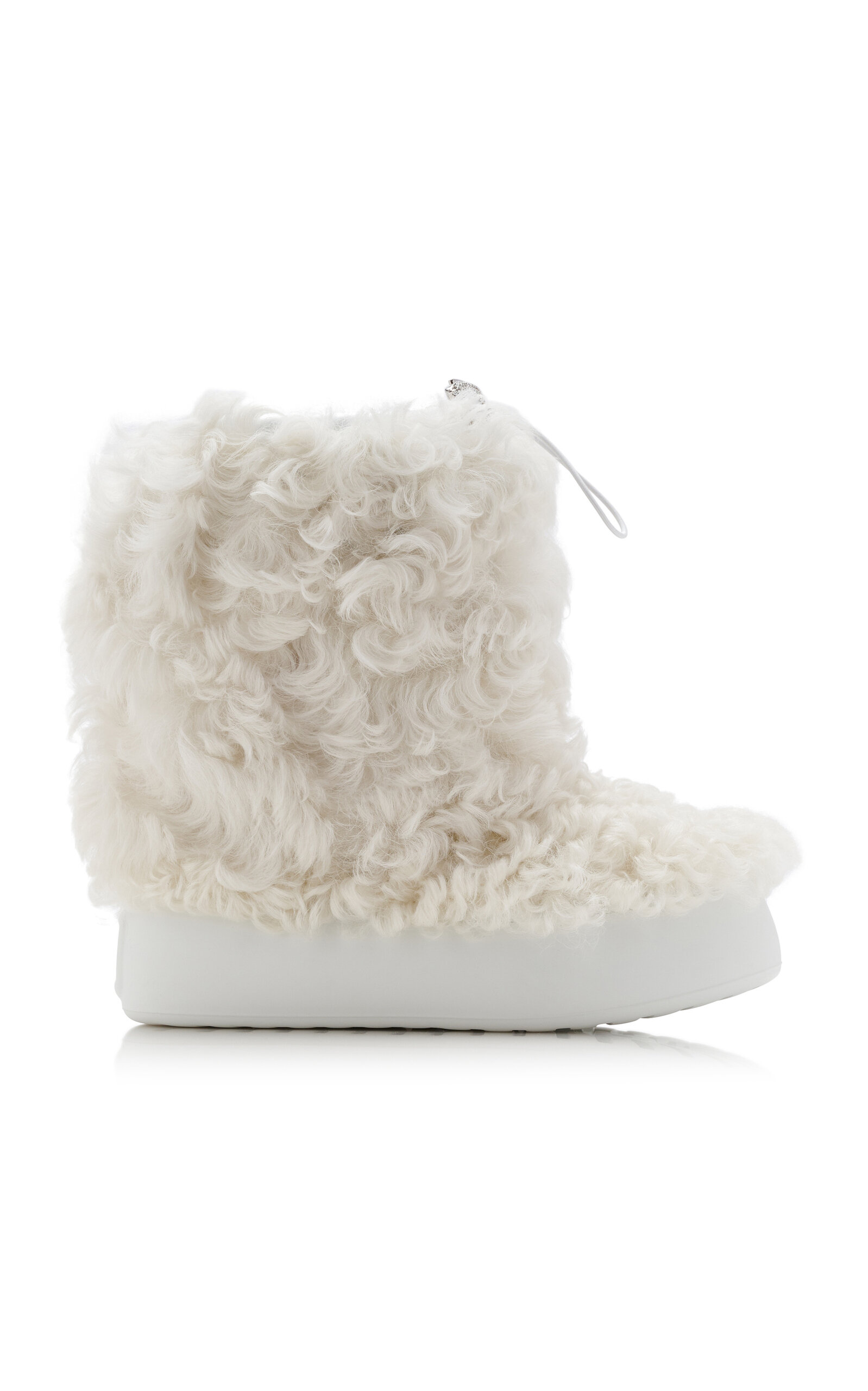 Roger Vivier Viv Winter Shearling Ankle Boots In White