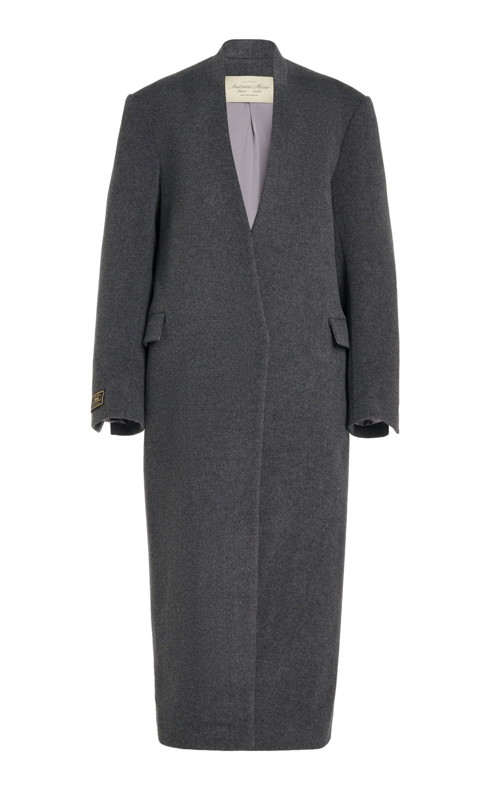 Vautrait Balthazar Broad-shouldered Wool Coat In Grey