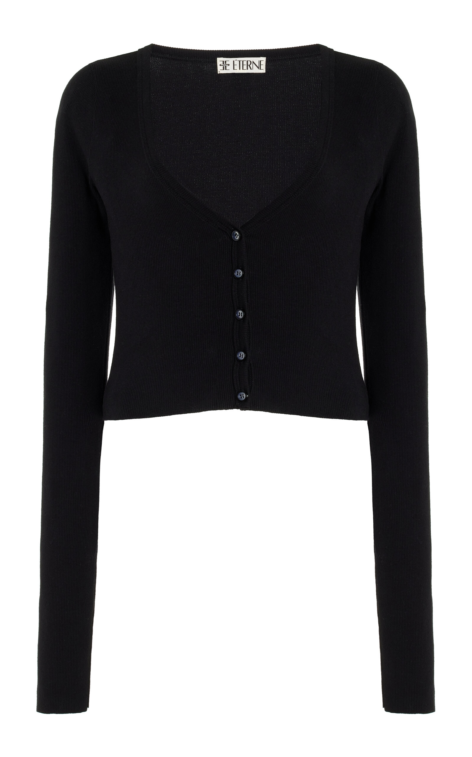 Éterne Cropped Cotton-Modal Cardigan