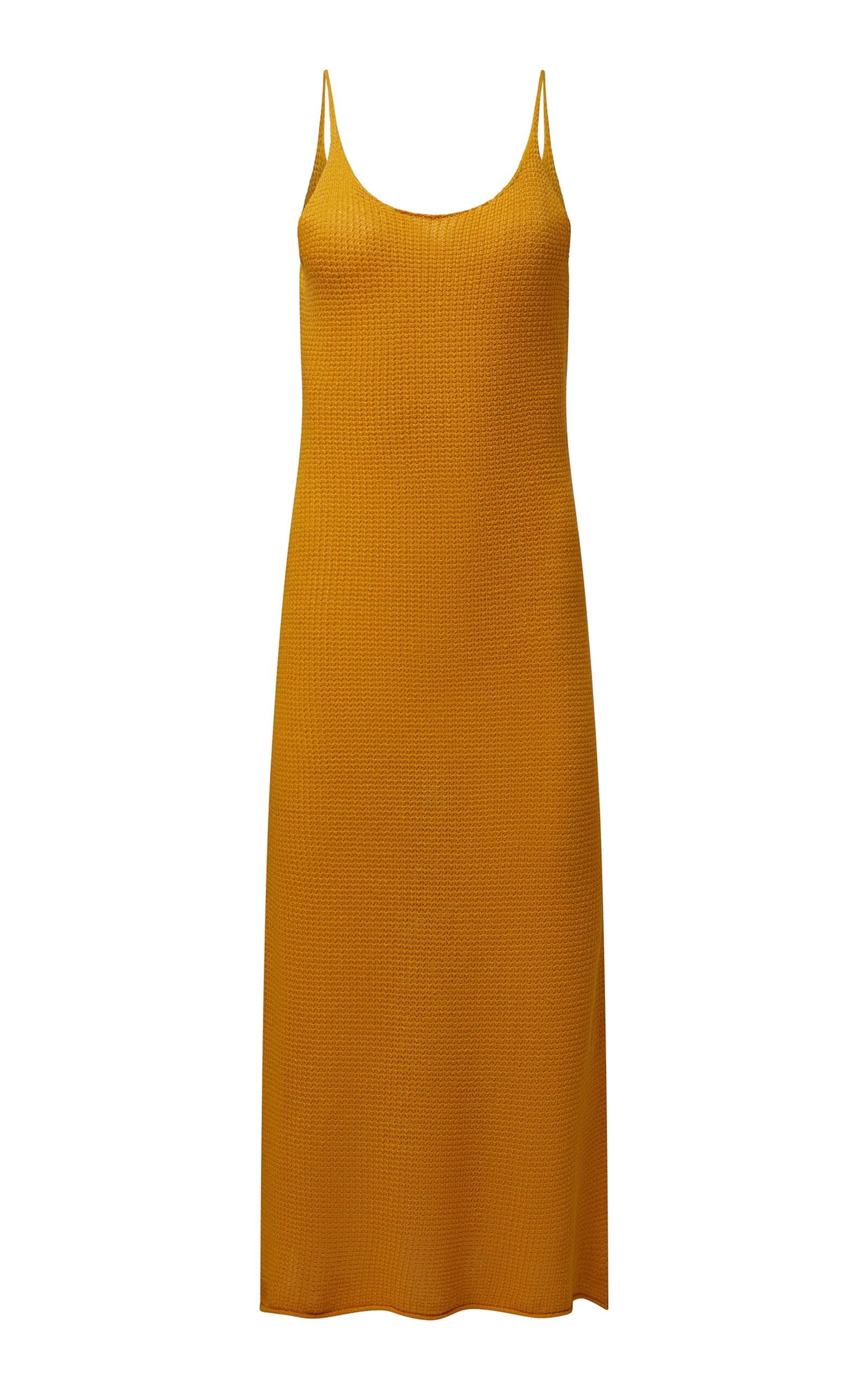 Shop Onia Linen Maxi Sweater Dress In Yellow