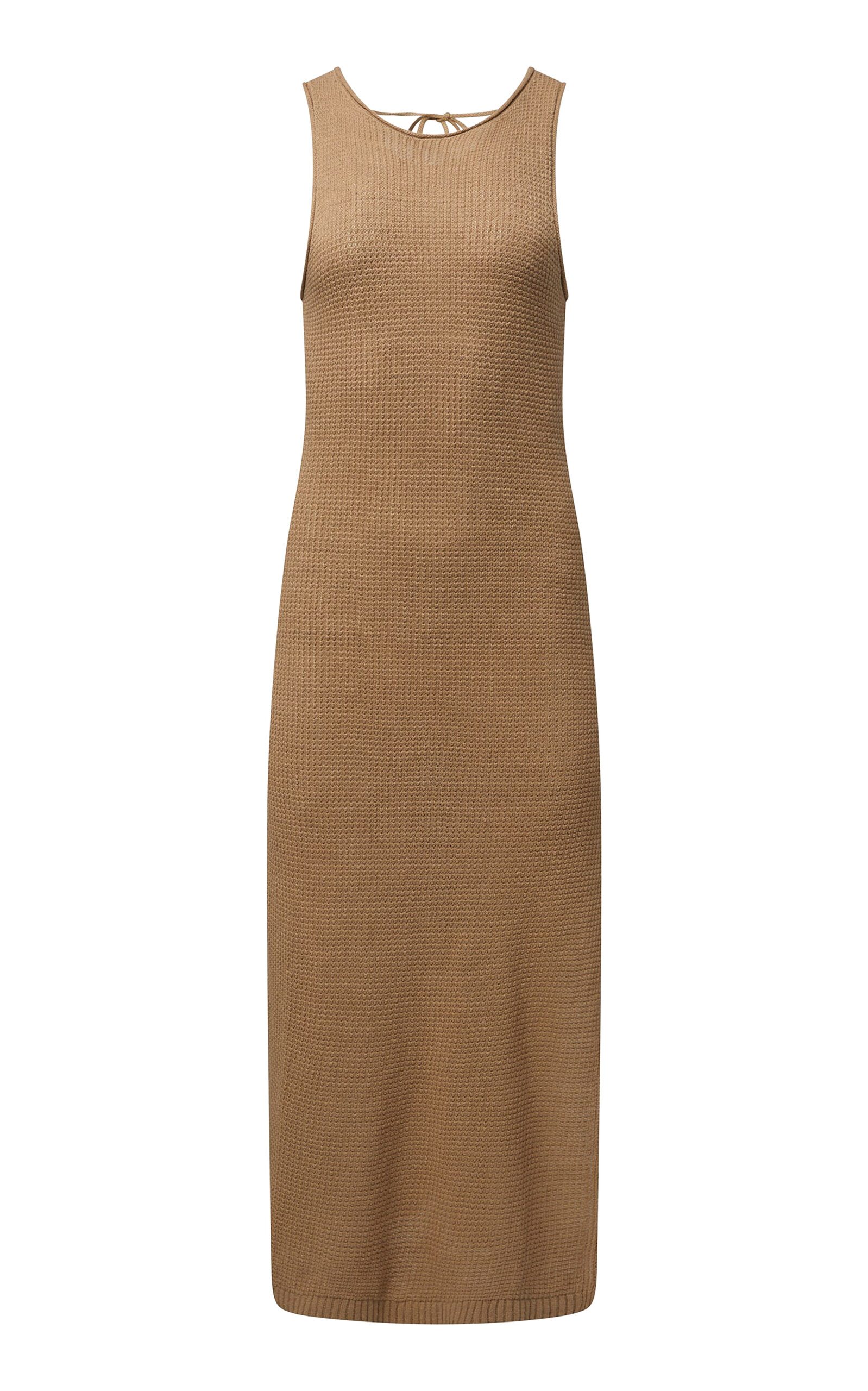 Onia Linen-Knit Scoop-Back Maxi Dress - Brown