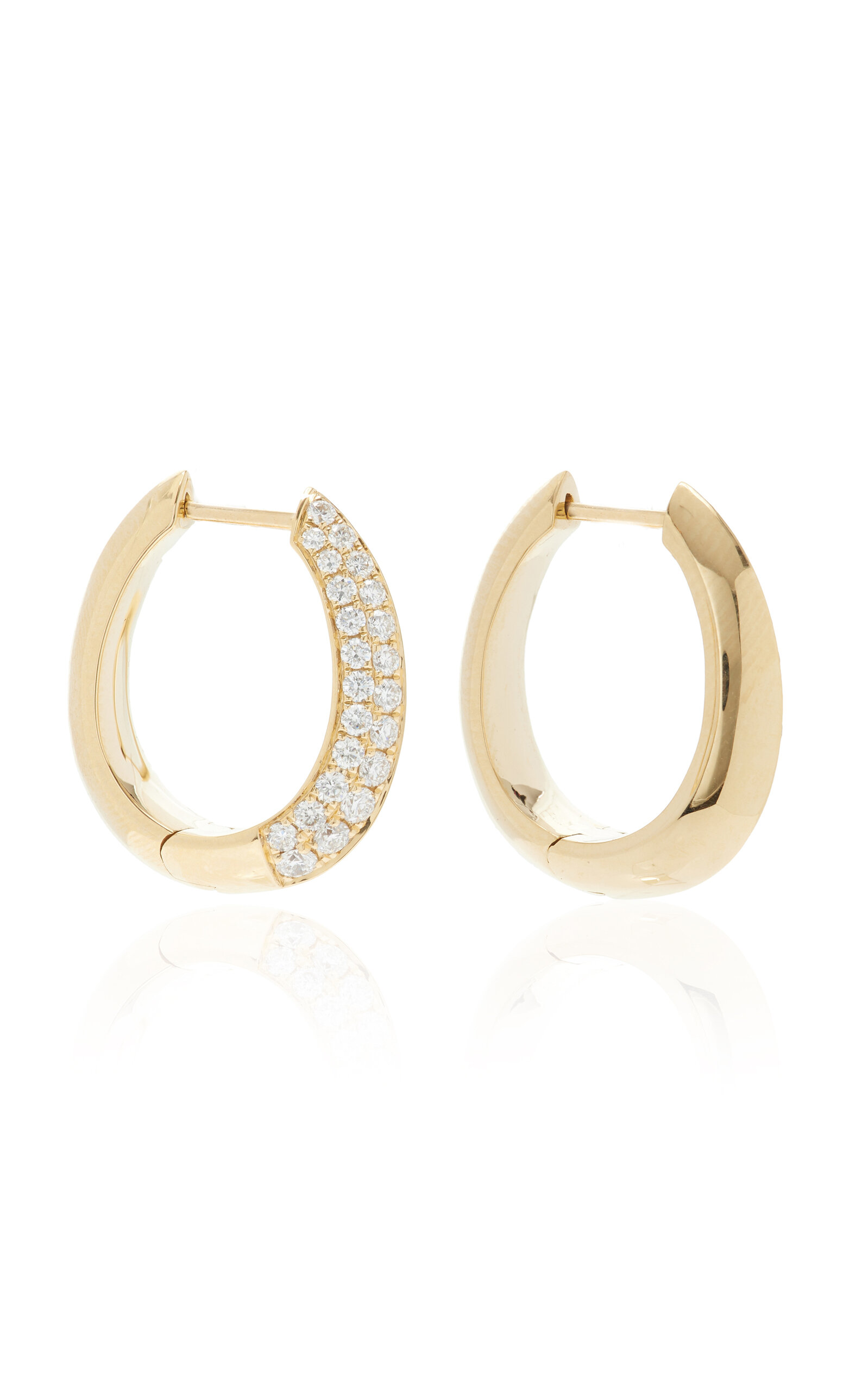 Anita Ko Reversible 18k Yellow Gold Diamond Hoop Earrings