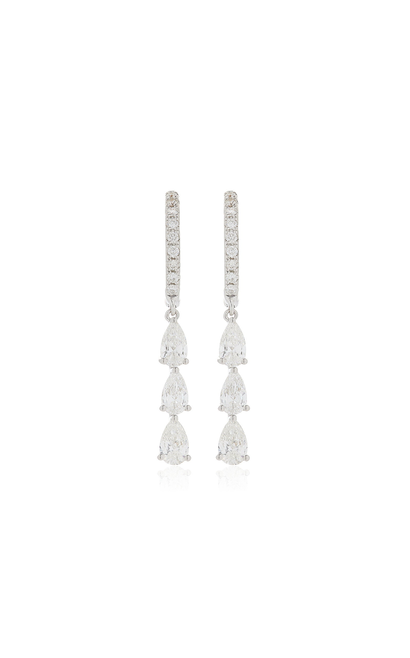 Anita Ko 18k White Gold Diamond Earrings In White