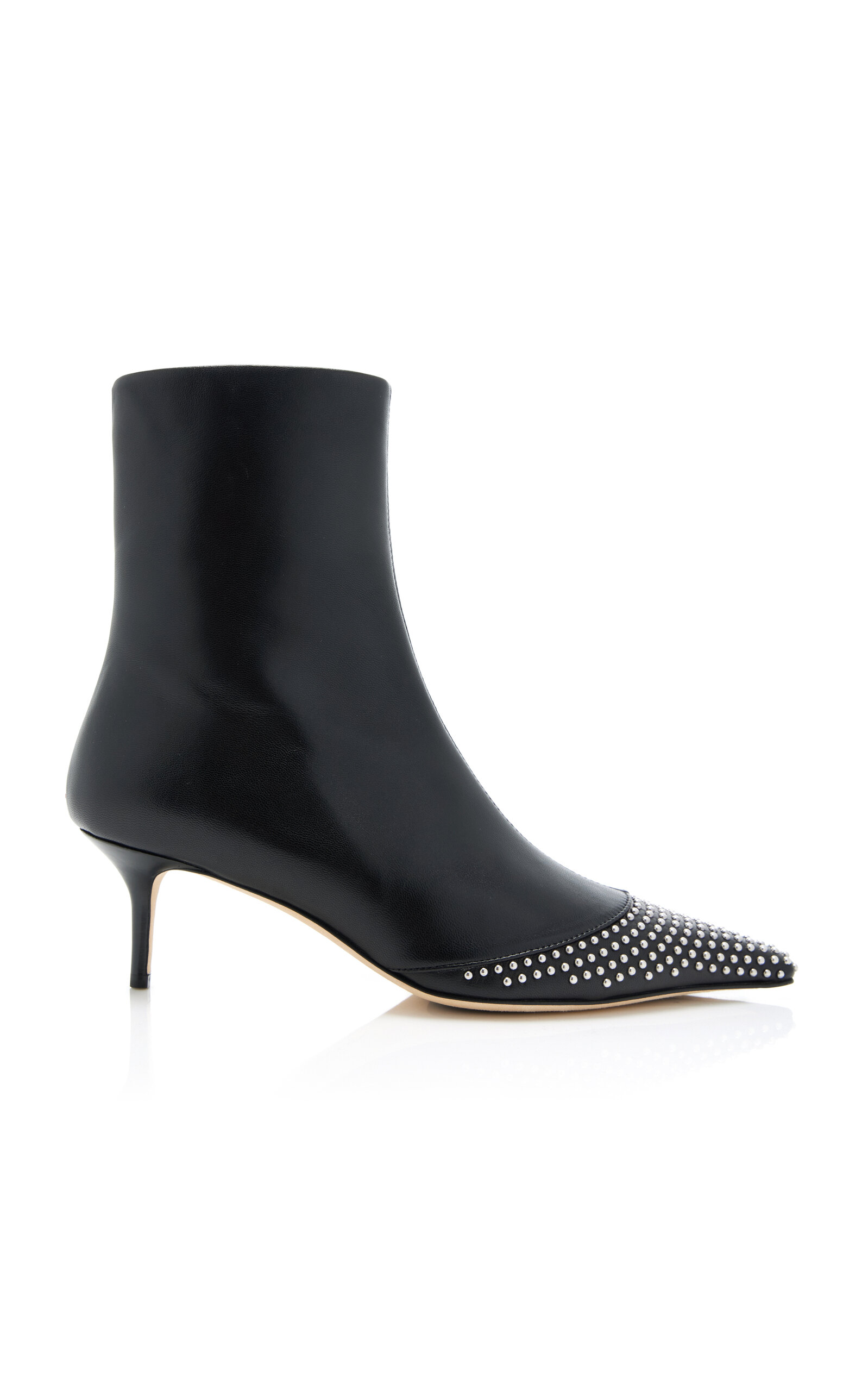Aeyde Roe Mini Studded Leather Boots - Black