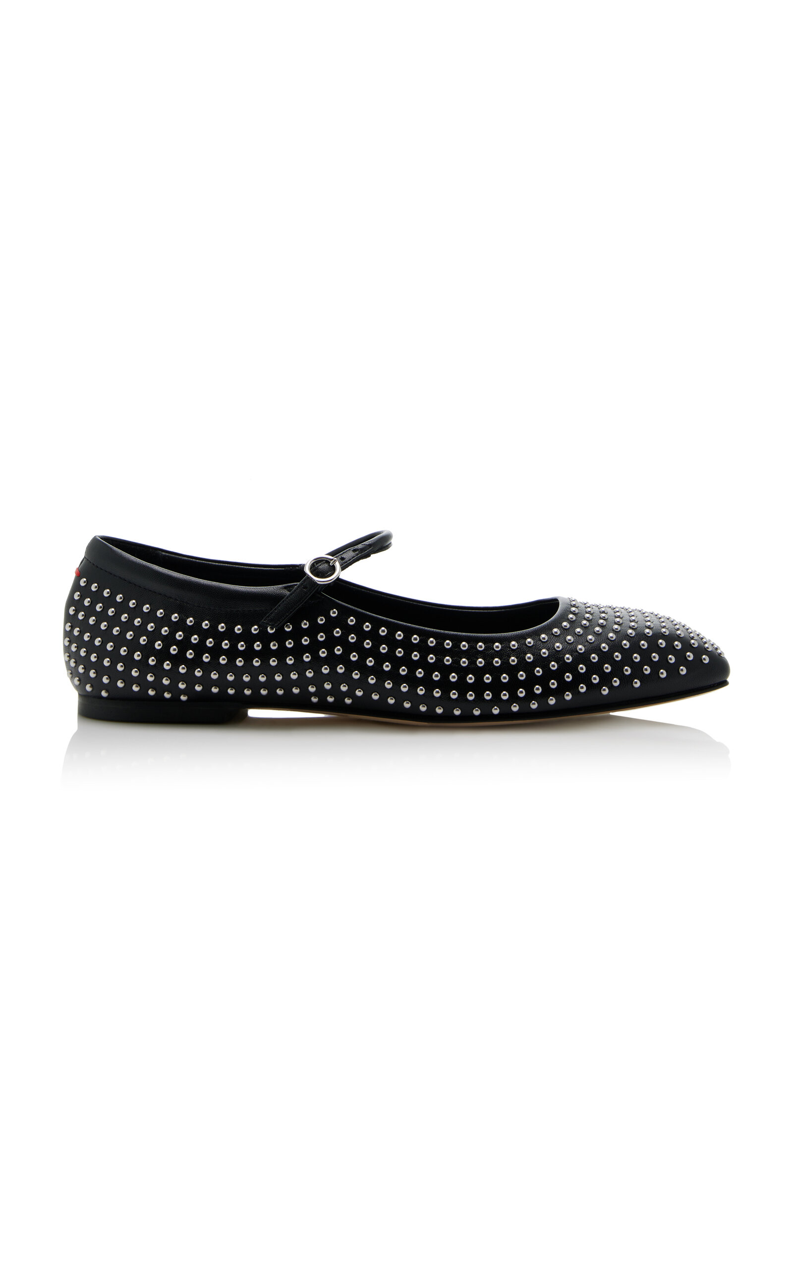 Aeyde Uma Studded Leather Mary Jane Flats - Black - Women's Shoes
