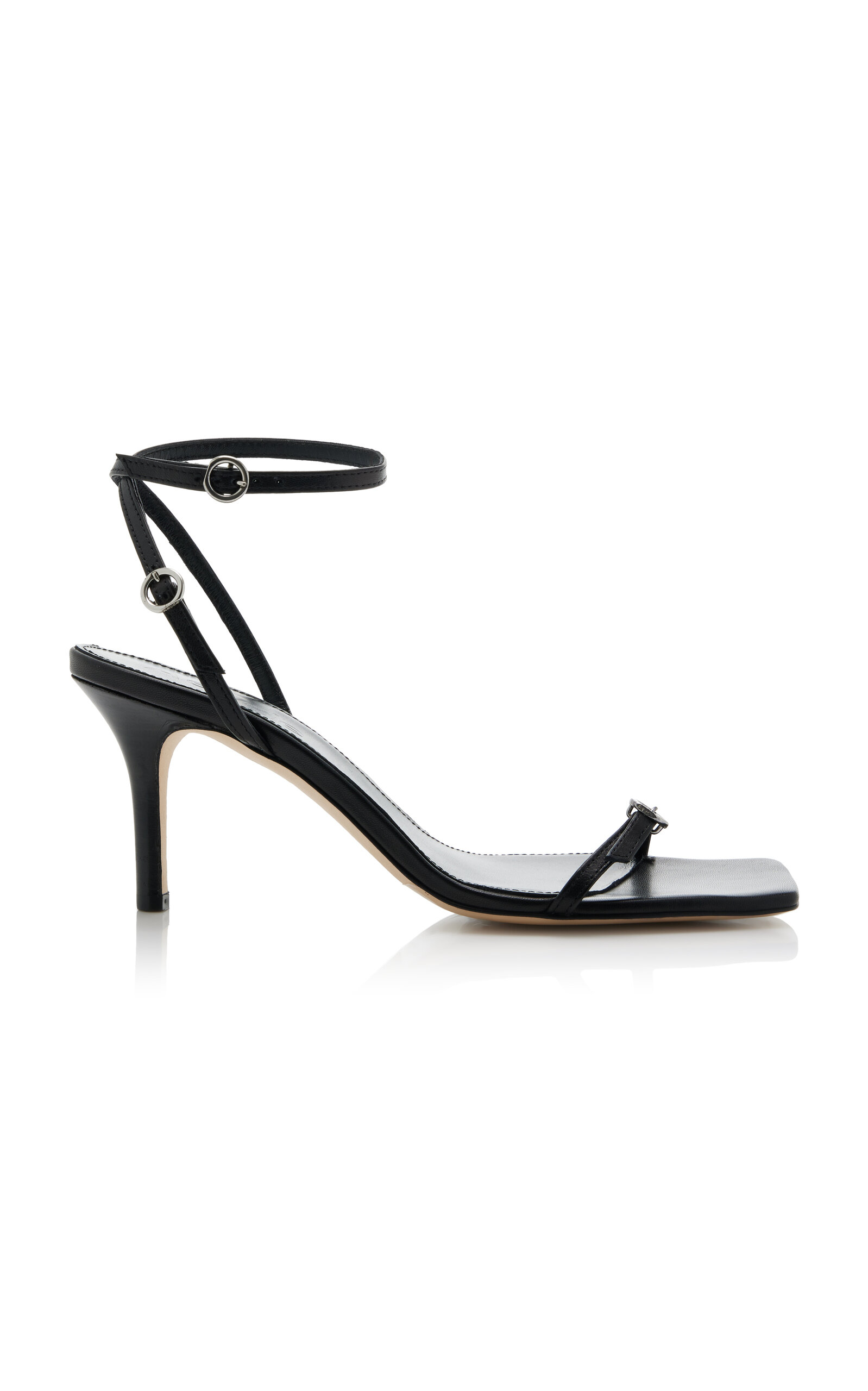 Aeyde Hallie Leather Sandals - Black