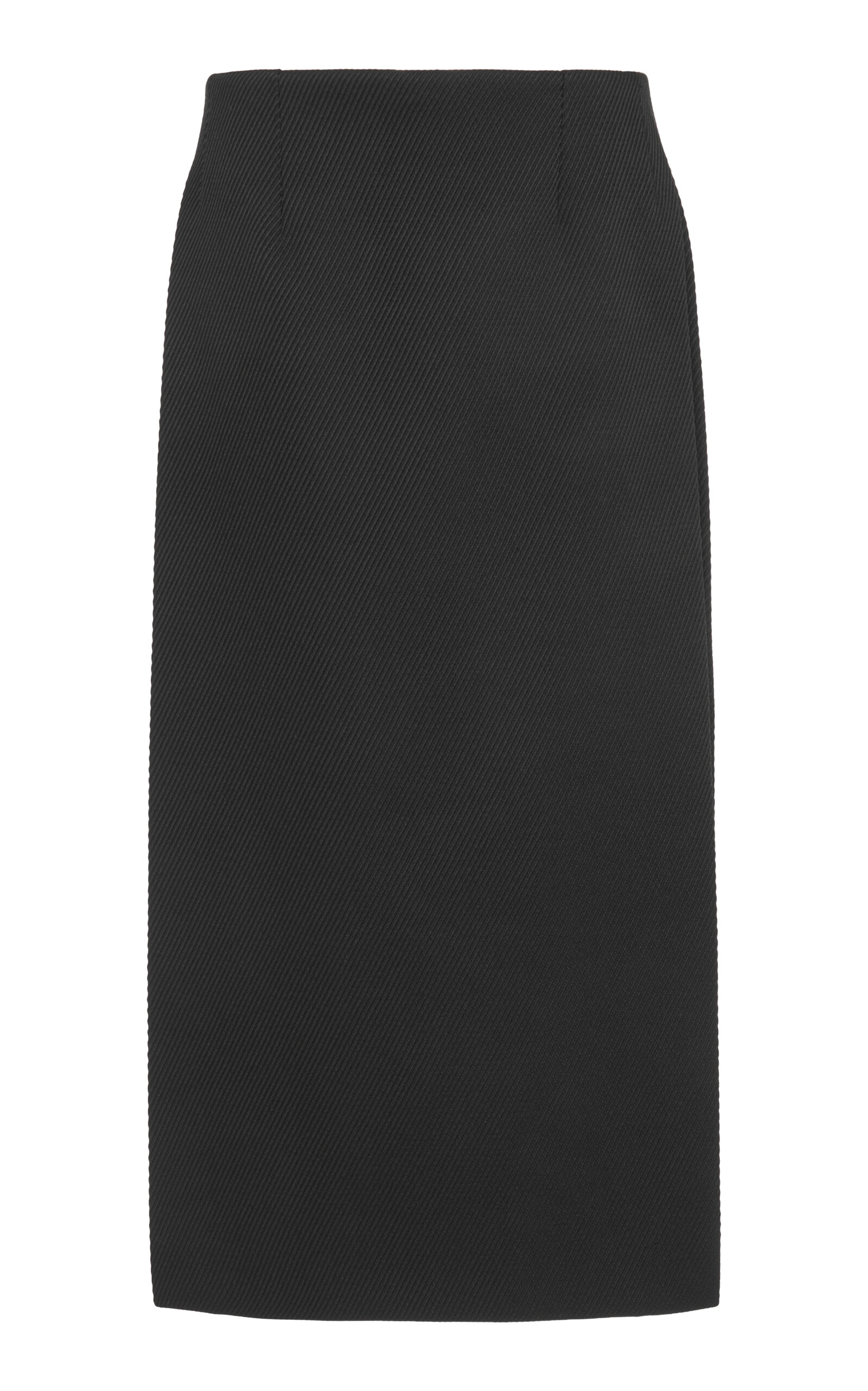 Valentino Side-slit Midi Skirt In Black