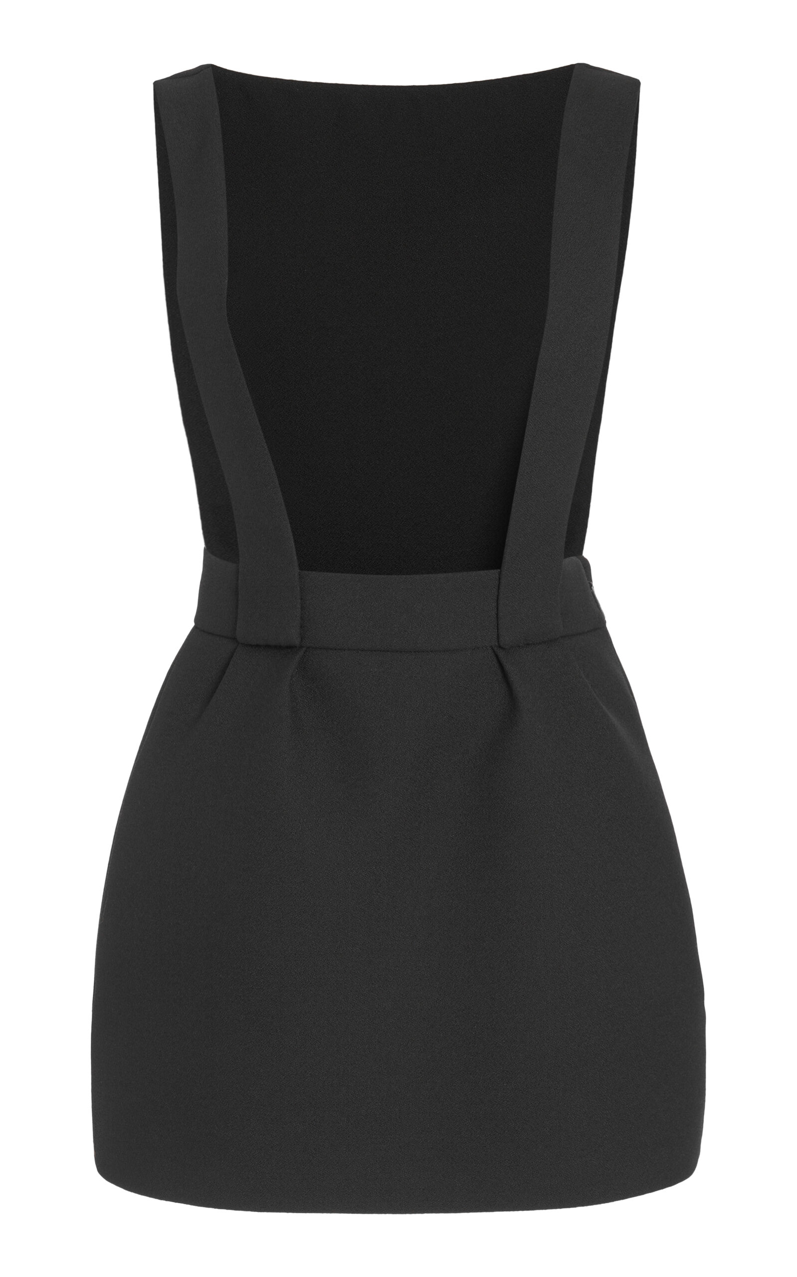 Valentino Pinafore Wool-sable Mini Dress In Black