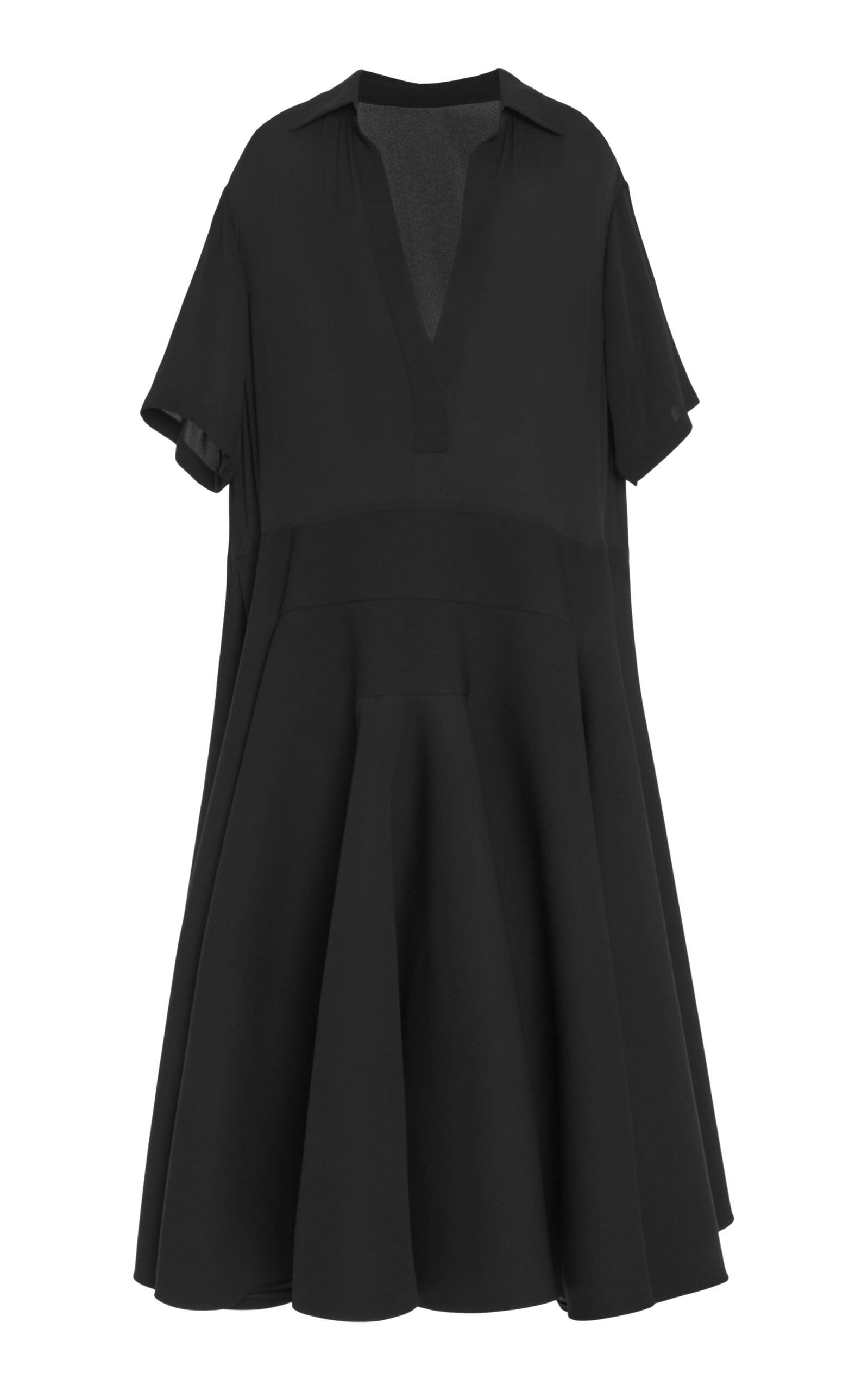 Valentino Plunging Silk-georgette Midi Dress In Black