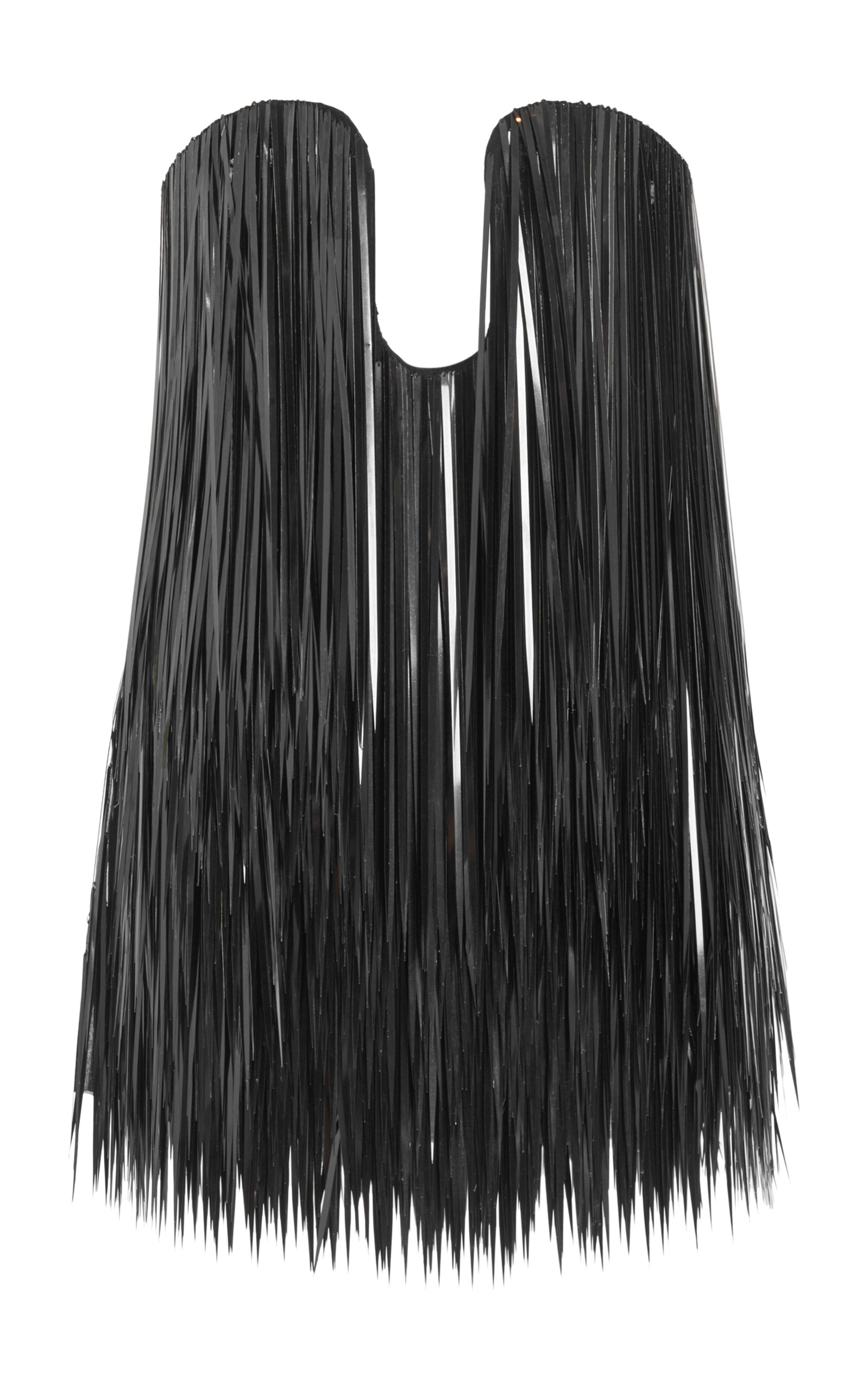 Valentino Fringed Silk-organza Top In Black