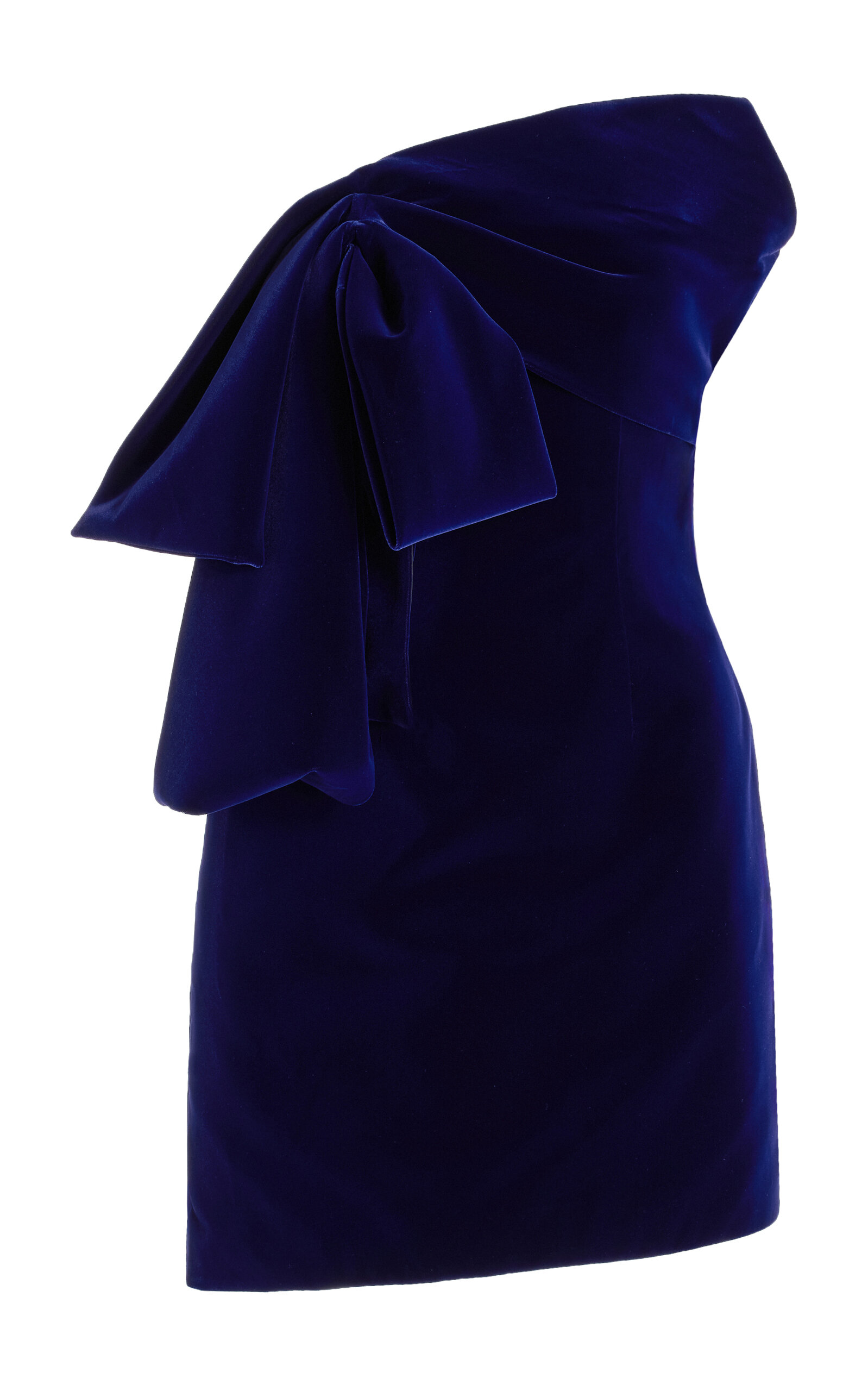 Givenchy Bustier Dress In Velvet With Oversized Bow In Navy