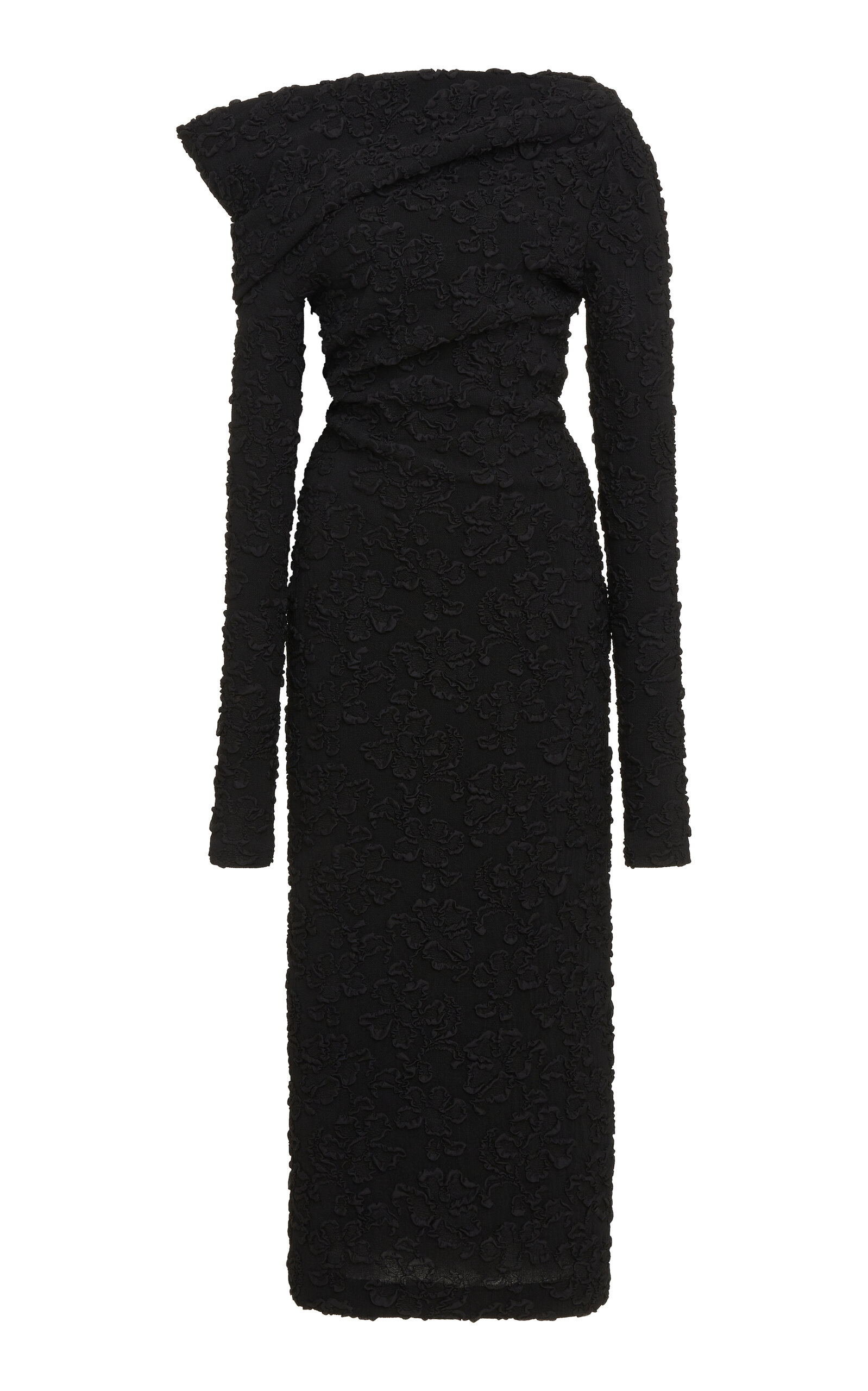 Givenchy Embroidered Silk-Blend Off-The-Shoulder Midi Dress - Black - Women's Clothing