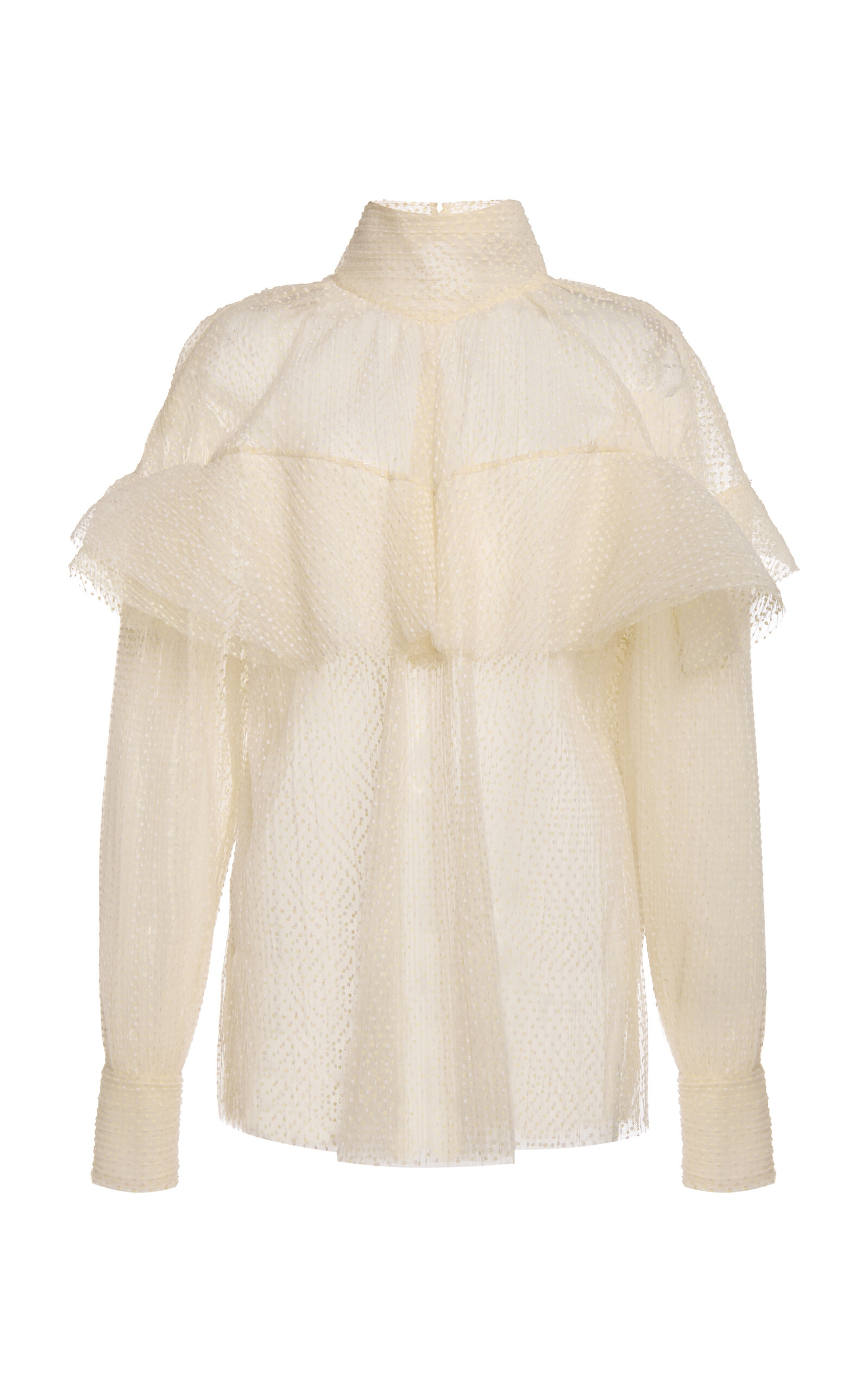 A.w.a.k.e. Frill Detailed Tulle Top In Ivory