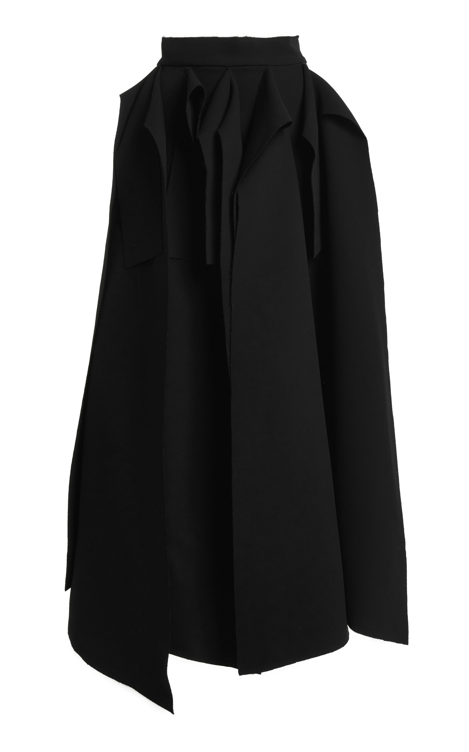 Asymmetrical Pleated Panel Midi Skirt