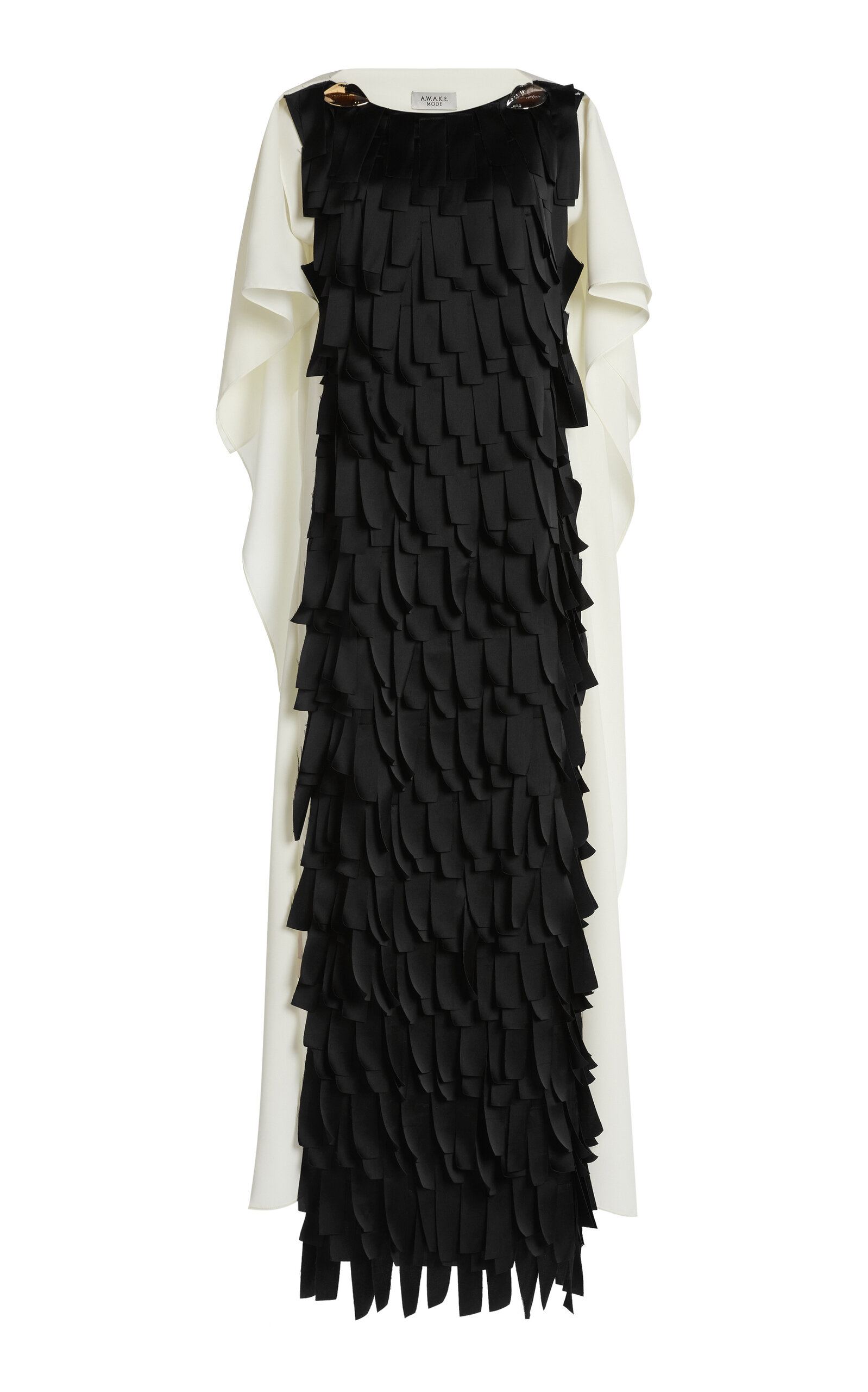 A.w.a.k.e. Multi Rectangle Front And Black Slit Maxi Dress