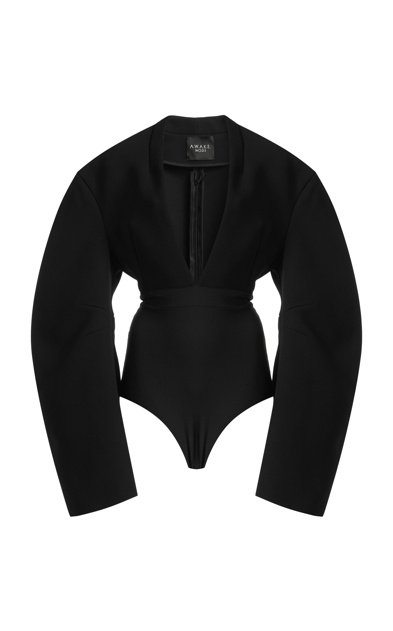 A.w.a.k.e. Rounded Sleeve Bodysuit In Black
