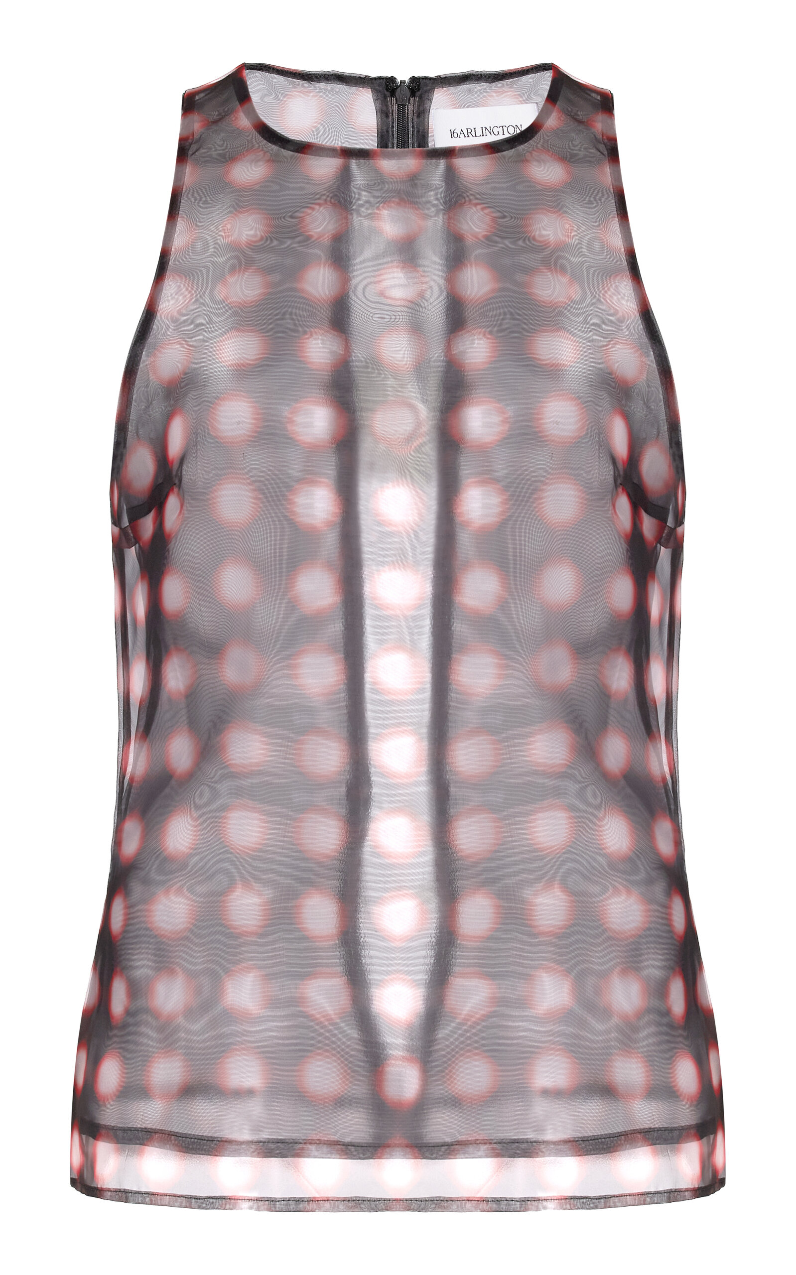 16arlington Tari Printed Organza Top In Red