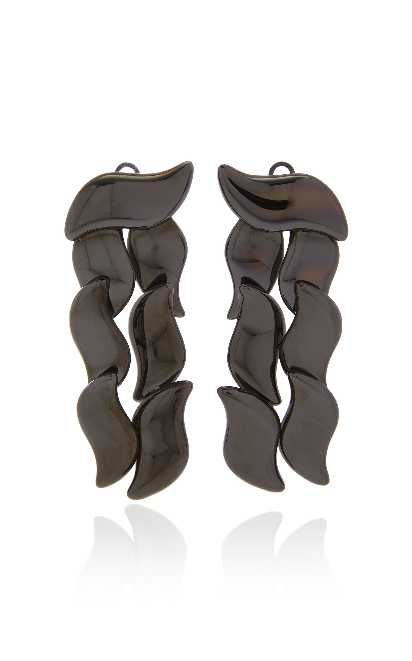 Valentino Garavani Shadowshine Metal Drop Earrings In Black