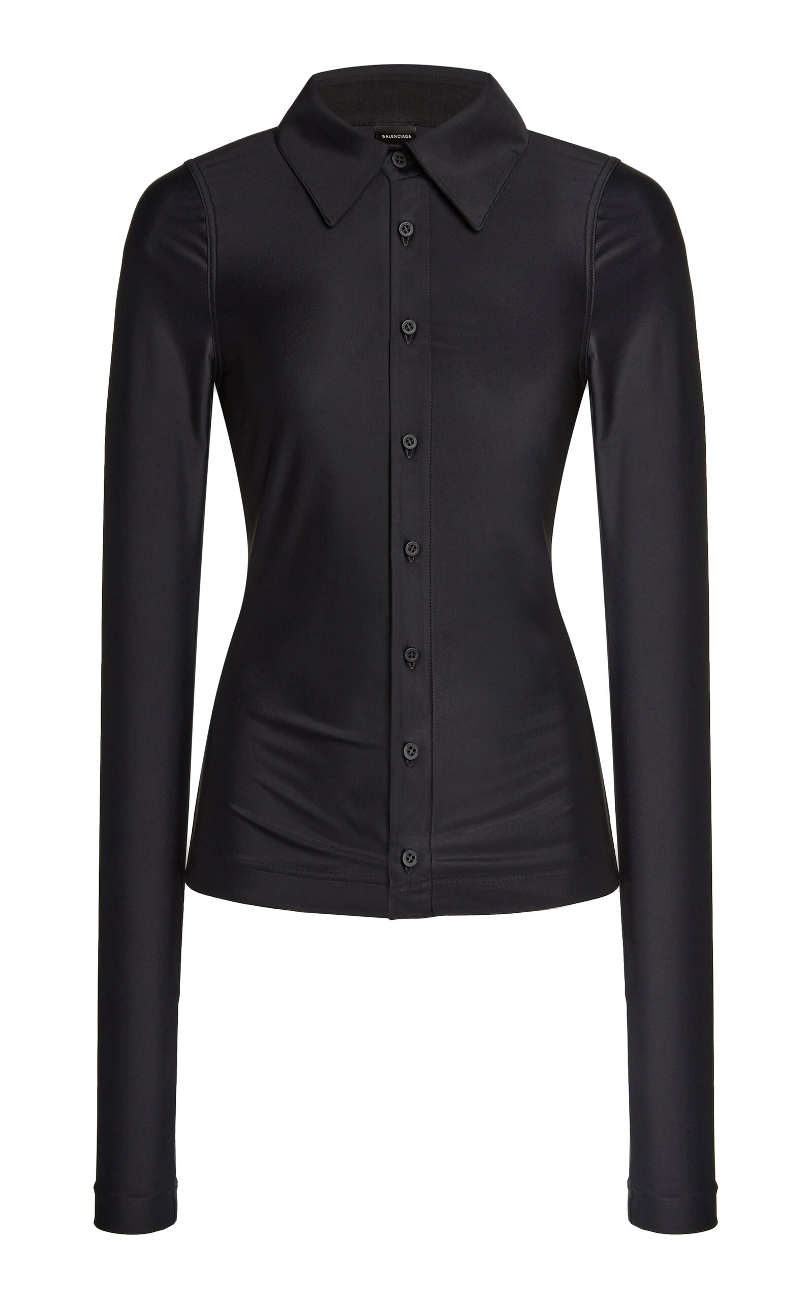 Balenciaga Stretch-Knit Shirt - Black - Women's Clothing