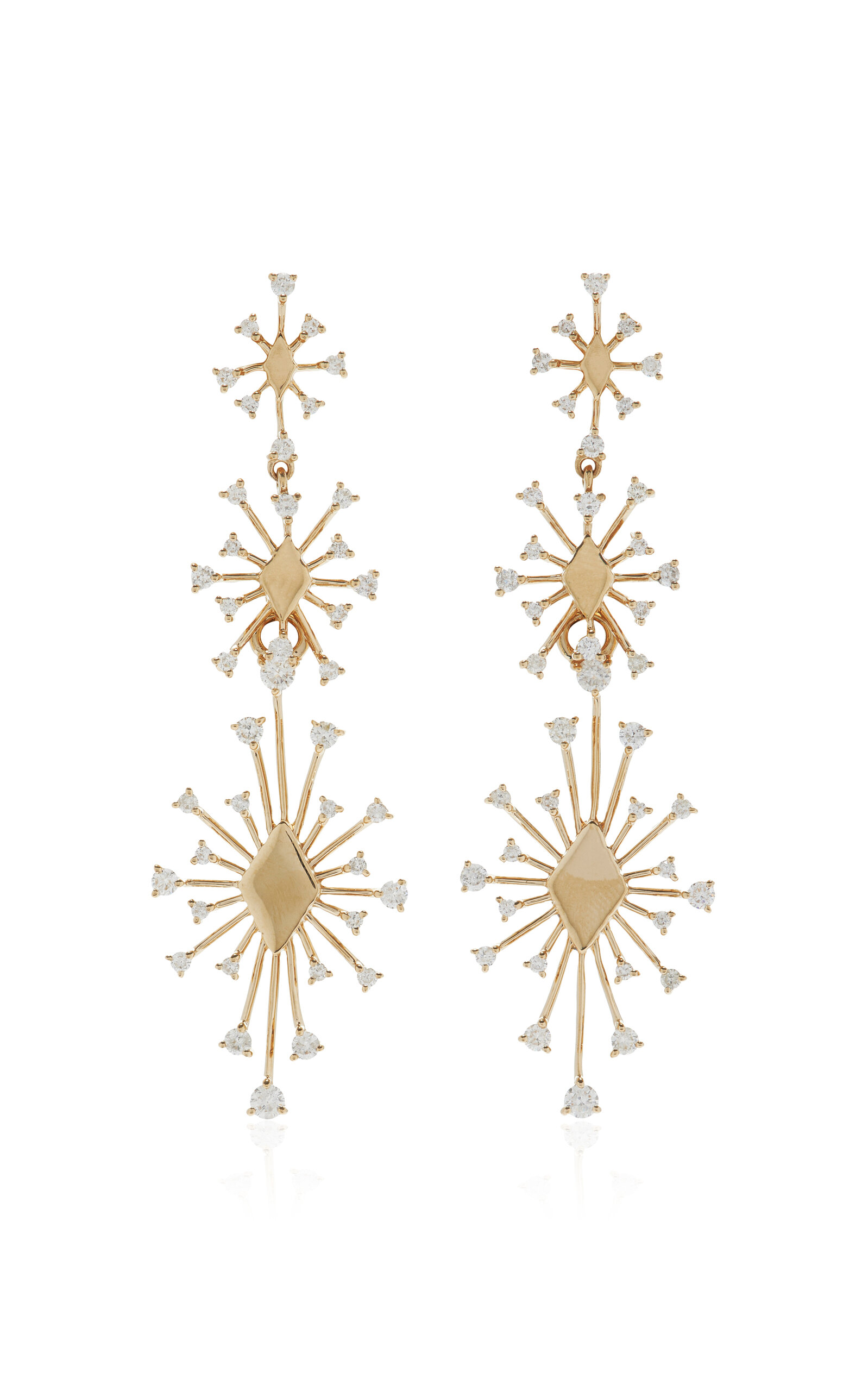 Shop Eden Presley Sparkler Transform 14k Yellow Gold Diamond Earrings