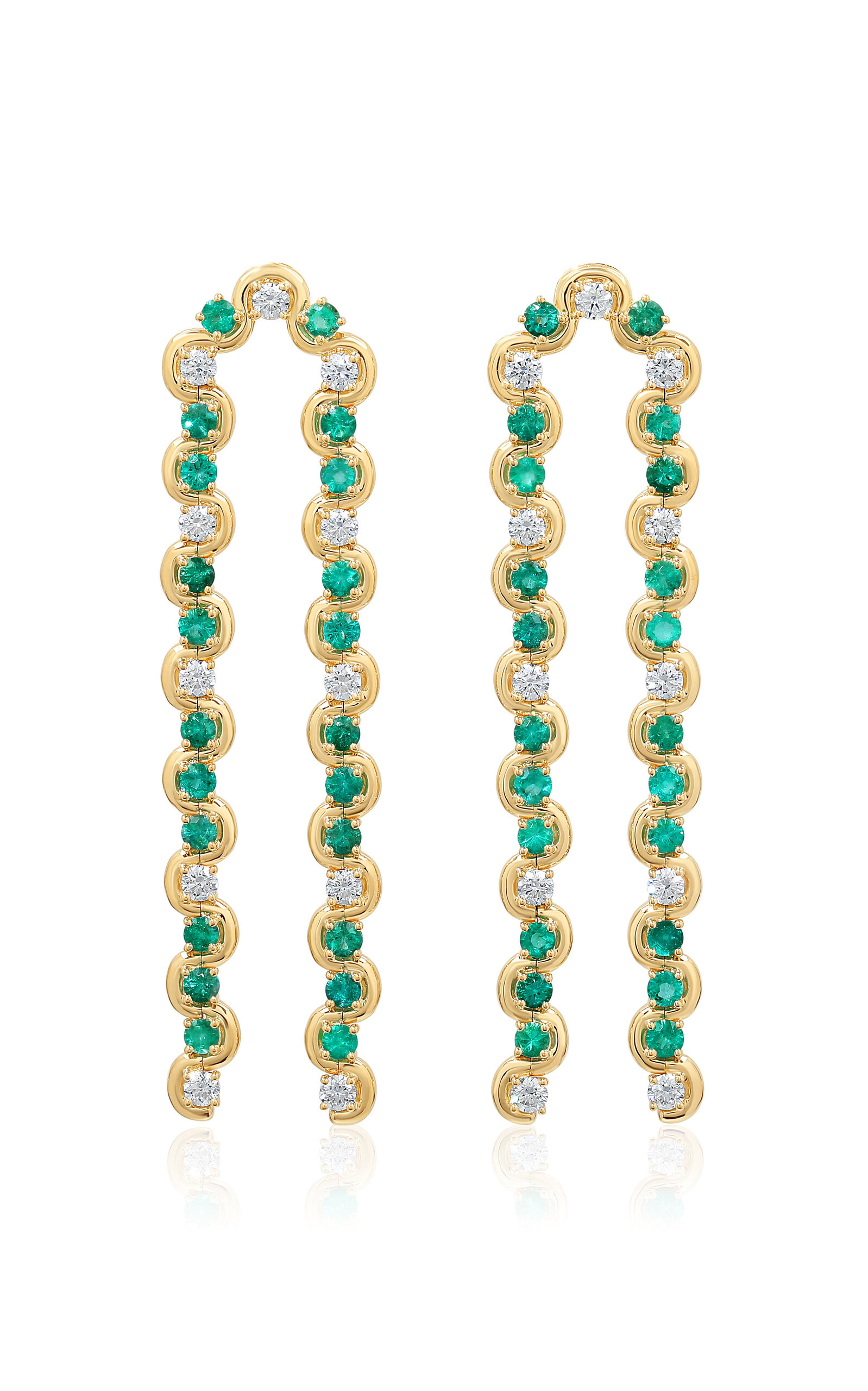 State Property Edessa 18K Yellow Gold Emerald Arc Drop Earrings - Green - OS - Moda Operandi - Women's Jewelry And Watches