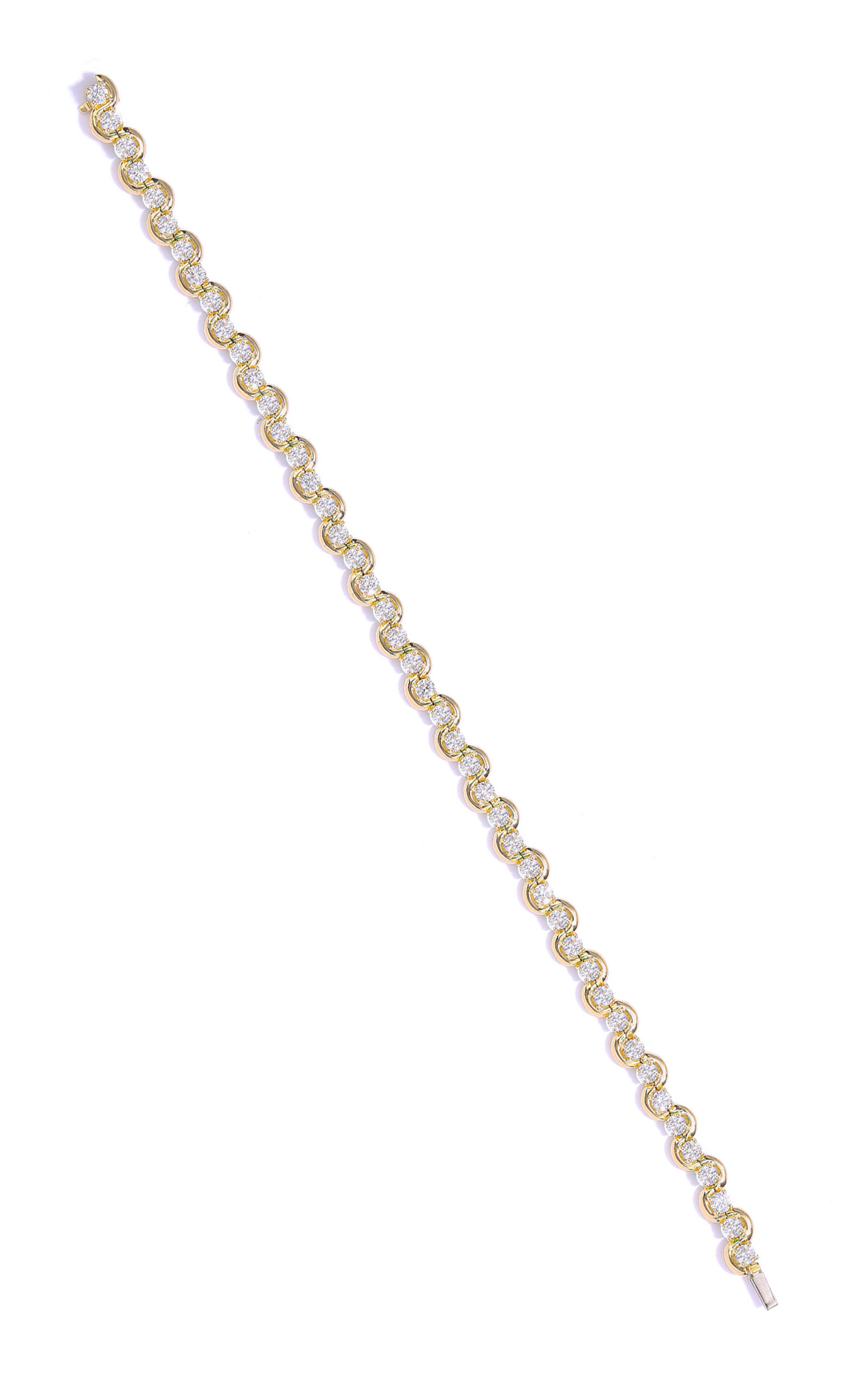 Shop State Property Edessa 18k Yellow Gold Diamond Tennis Necklace In White