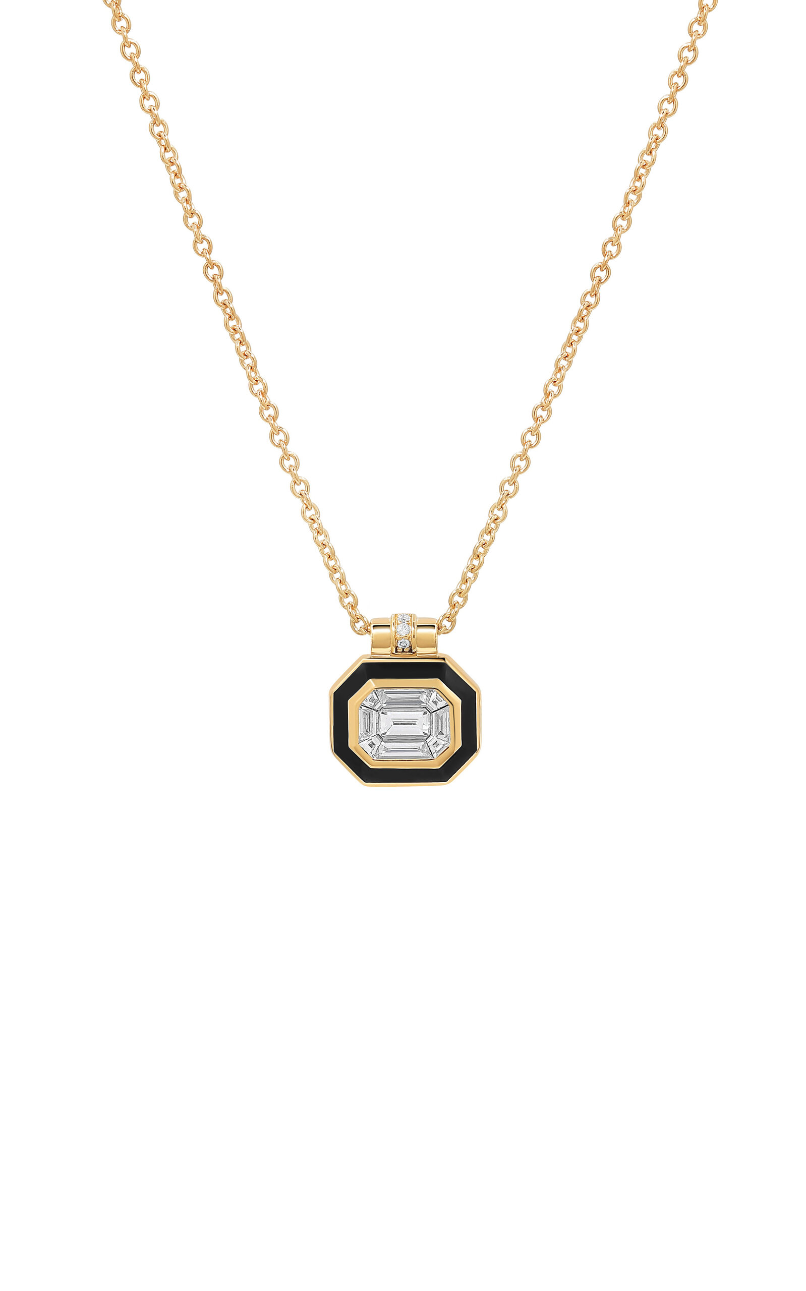 Cabot Minor 18K Yellow Gold; Diamond And Enamel Necklace