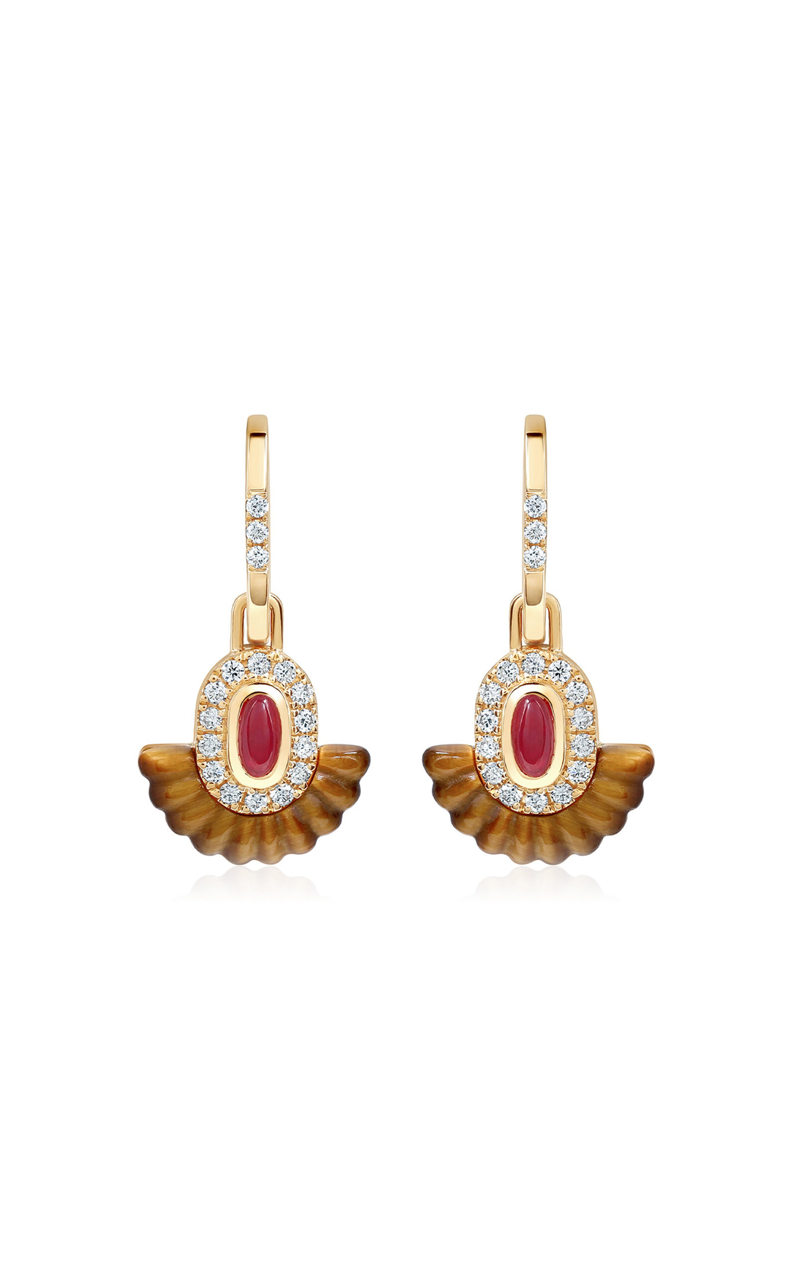 State Property Alara Tigerlily 18K Yellow Gold Multi-Stone Drop Earrings - Brown - OS - Moda Operandi