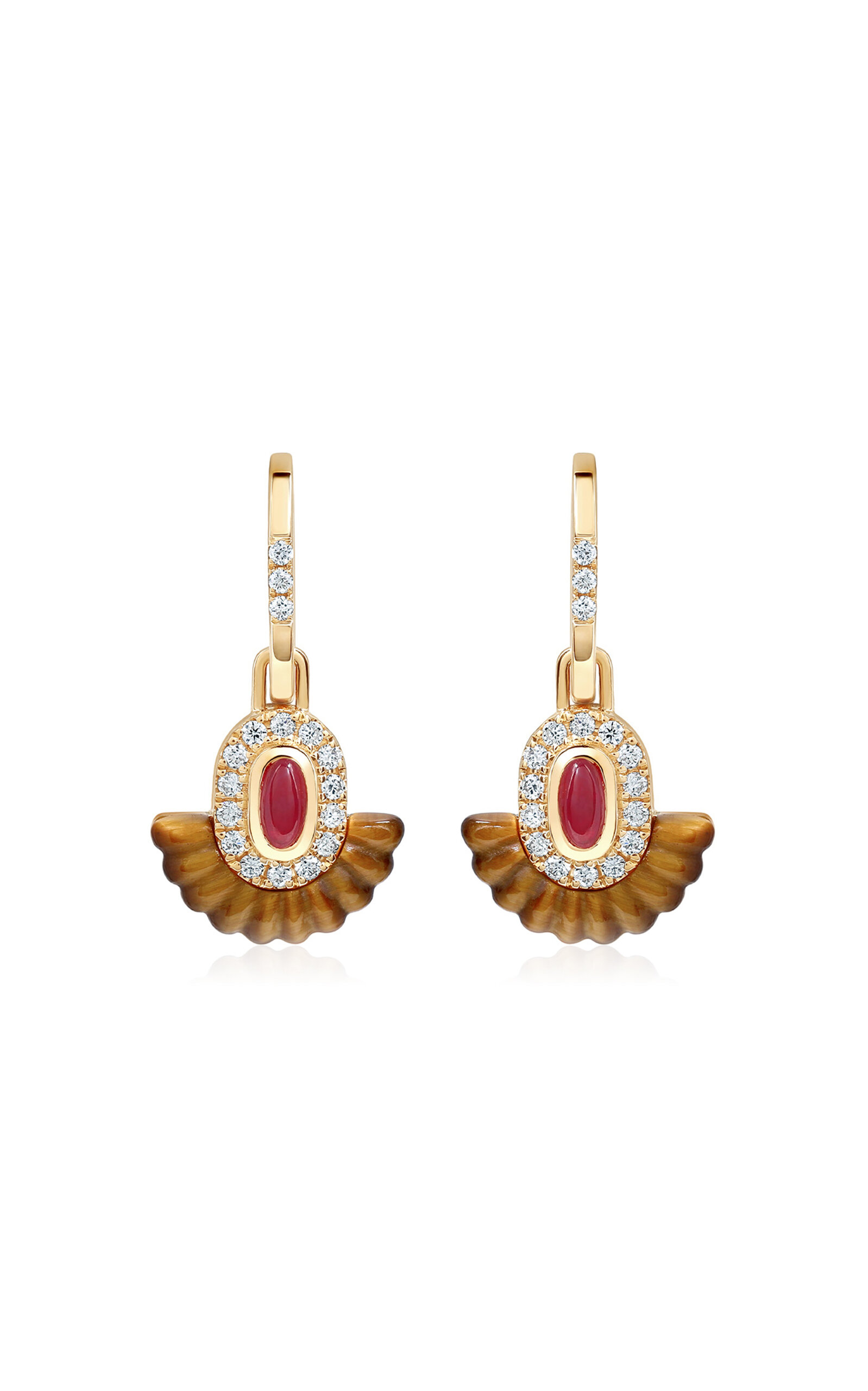 Alara Tigerlily 18K Yellow Gold Multi-Stone Drop Earrings