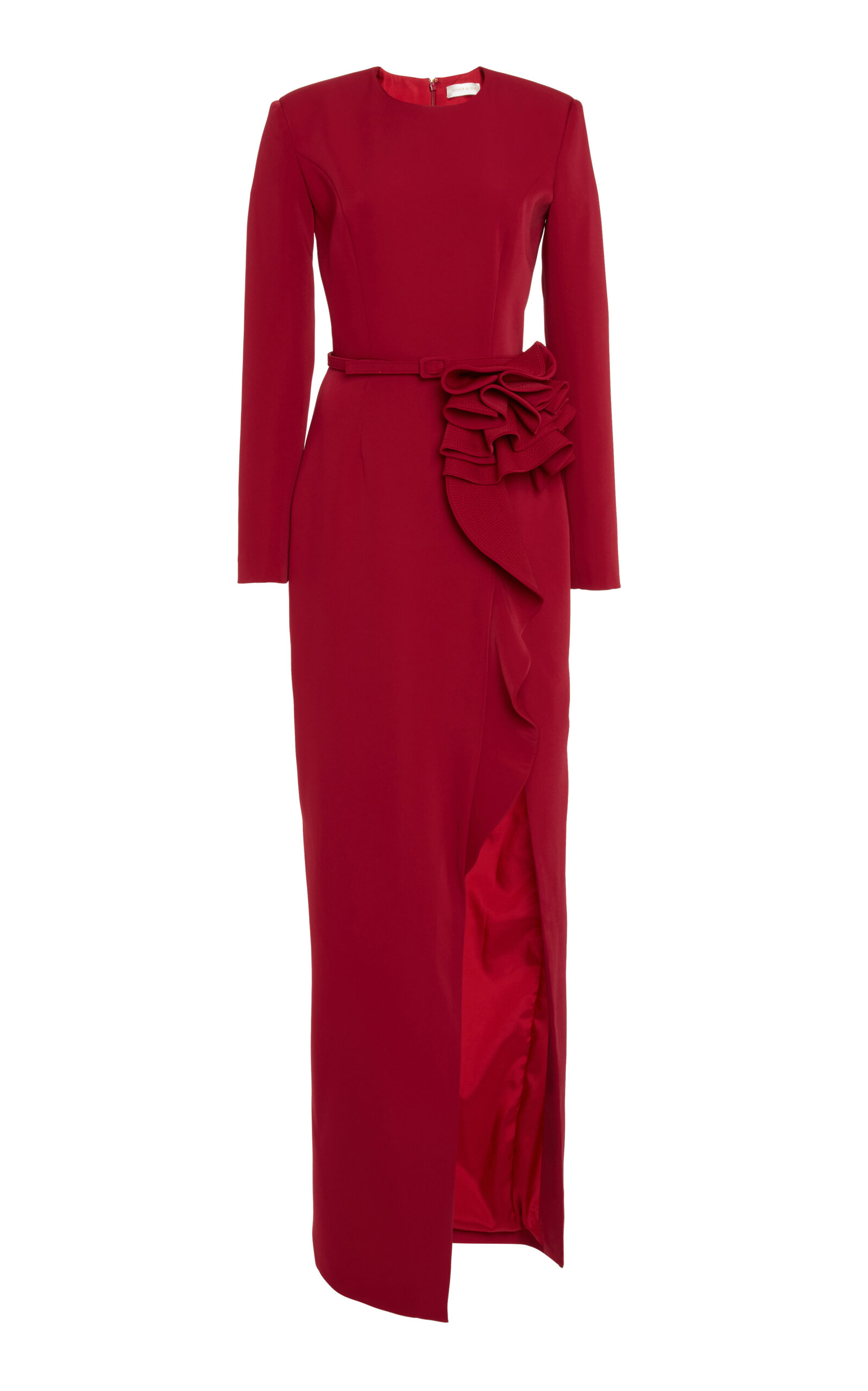 Zuhair Murad Flower-detailed Cady Maxi Dress In Red