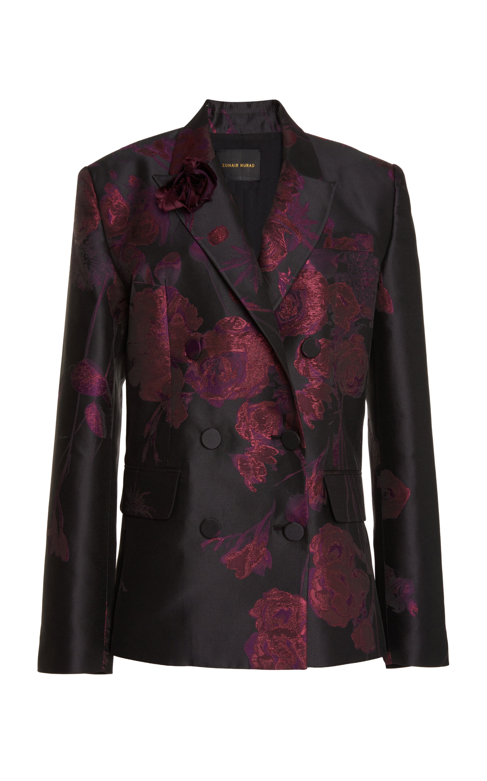 Zuhair Murad Floral Jacquard Double-Breasted Blazer