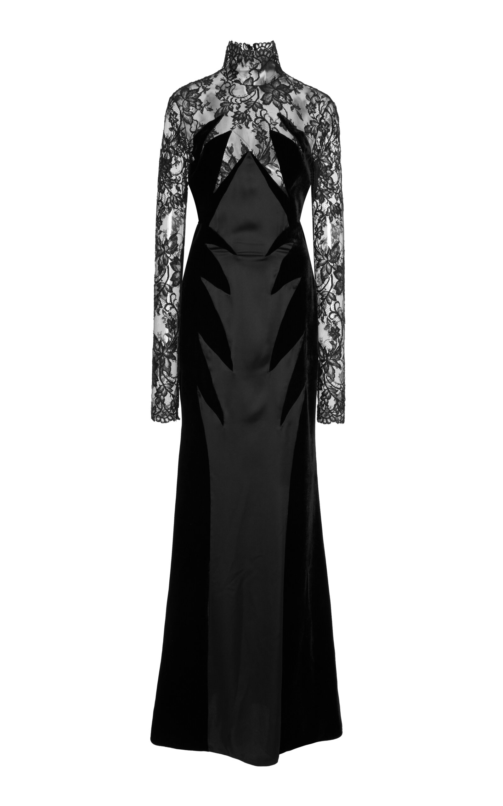 Zuhair Murad Paneled Lace Midi Dress In Black | ModeSens