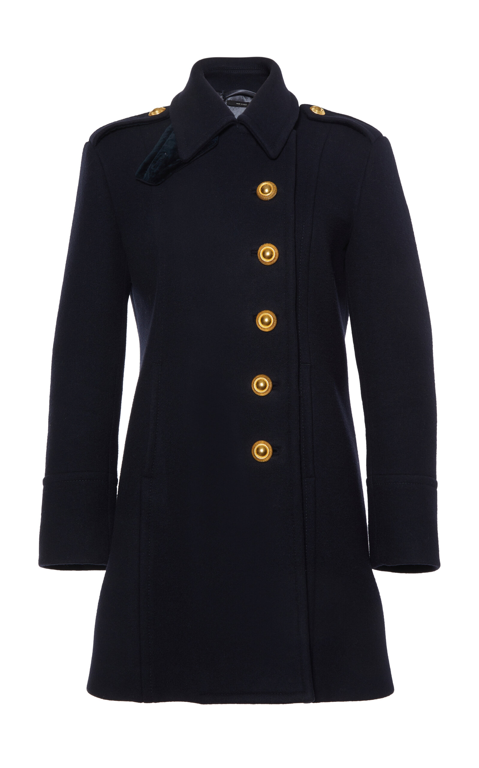 Tom Ford Button-detailed High Neck Jacket In Navy