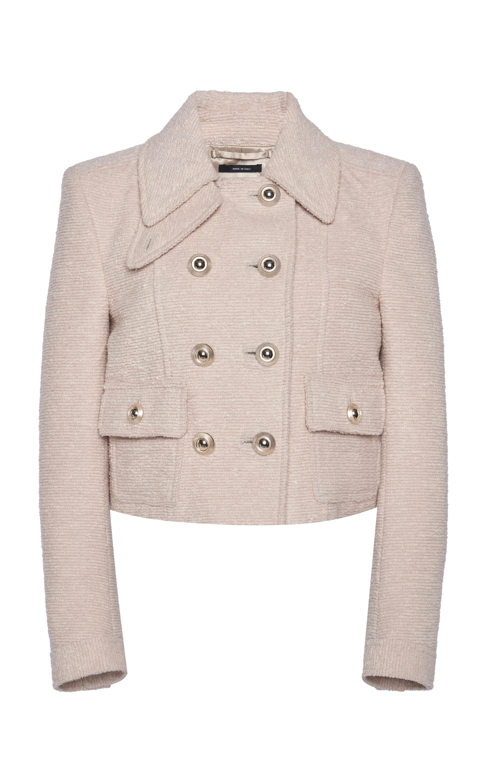Tom Ford Double-breasted Wool-bouclé Jacket In Nude