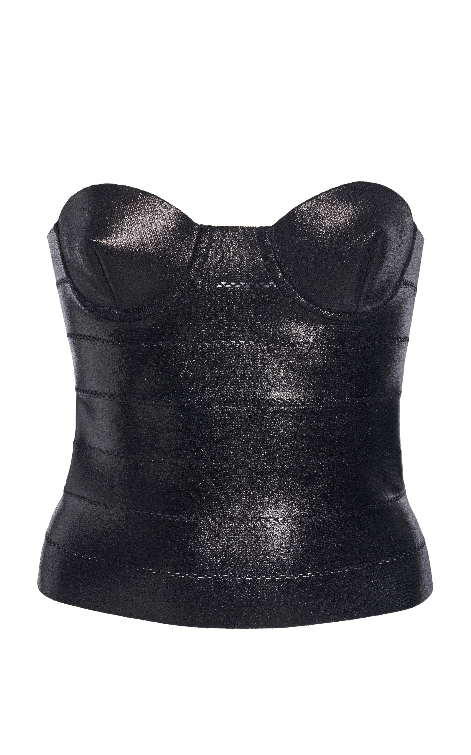 Tom Ford Intarsia Strapless Bustier Top In Black