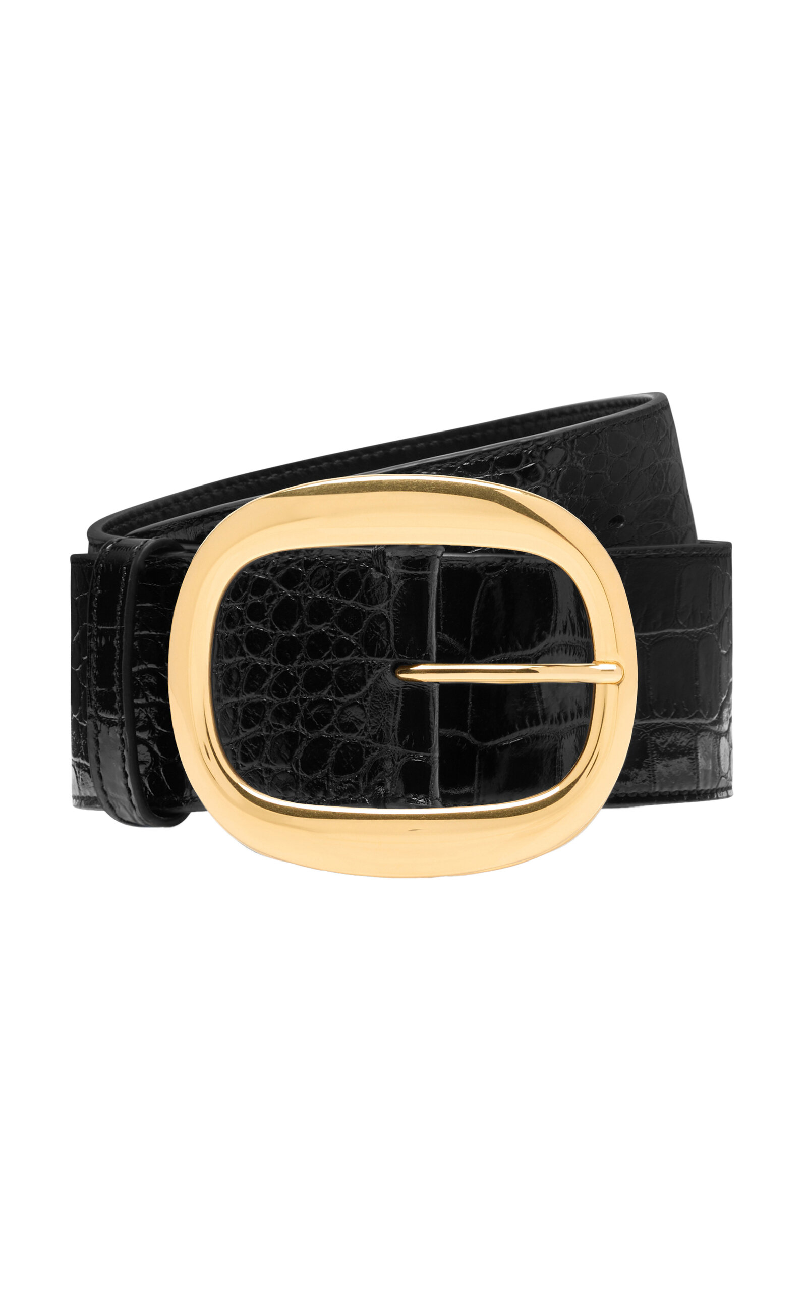Tom Ford Ursula Croc-effect Leather Belt In Black