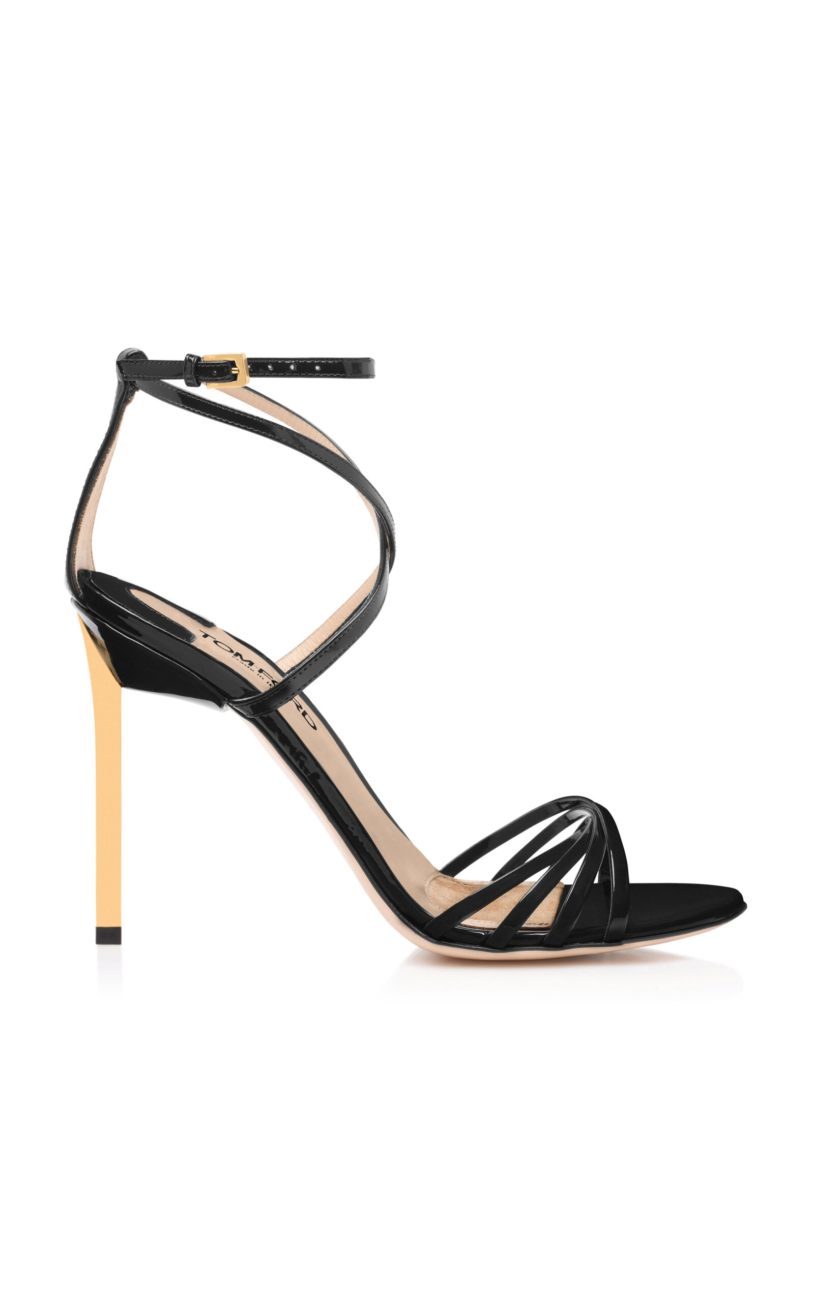 Tom Ford Ida Patent Leather Sandals In Black